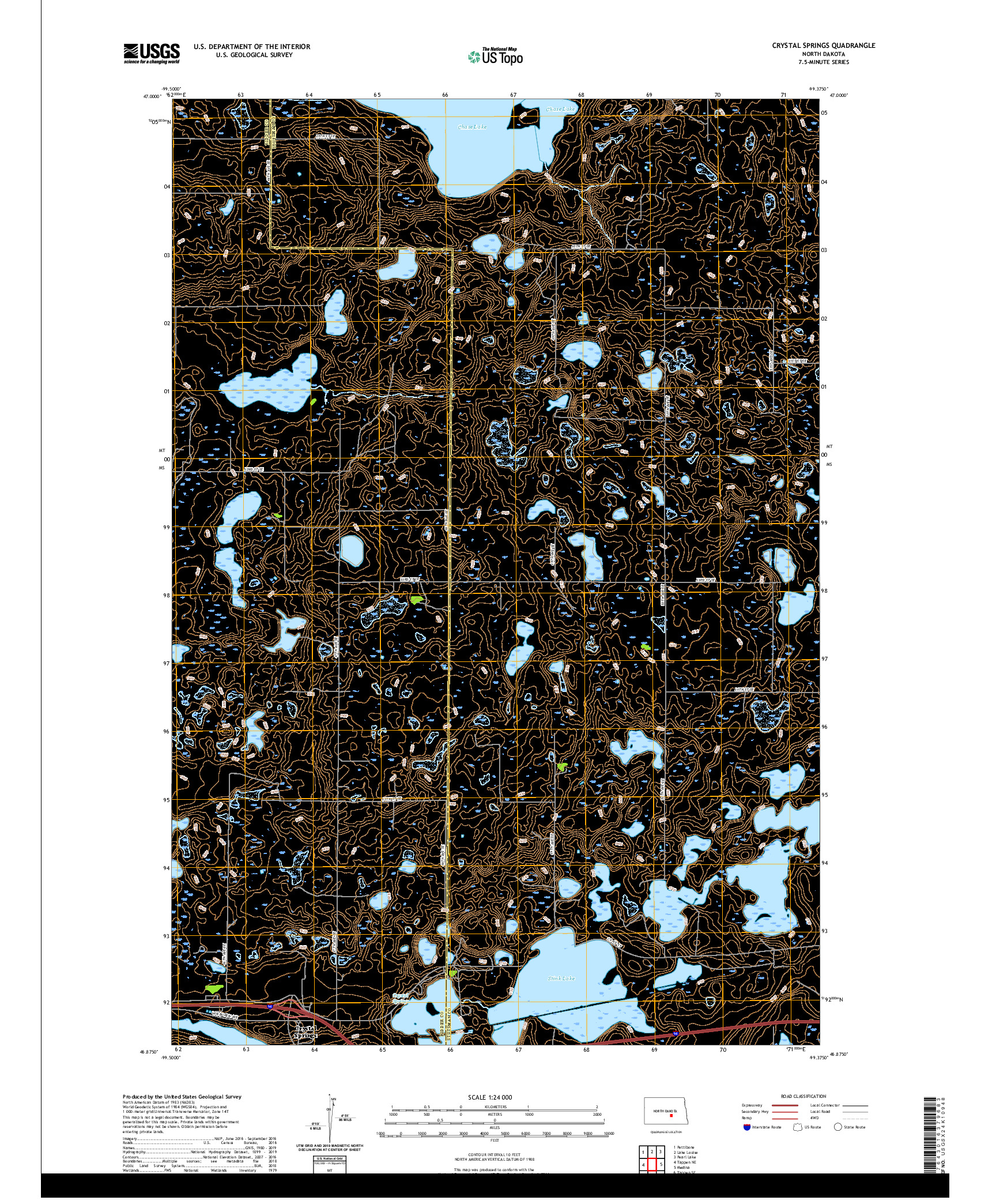 USGS US TOPO 7.5-MINUTE MAP FOR CRYSTAL SPRINGS, ND 2020