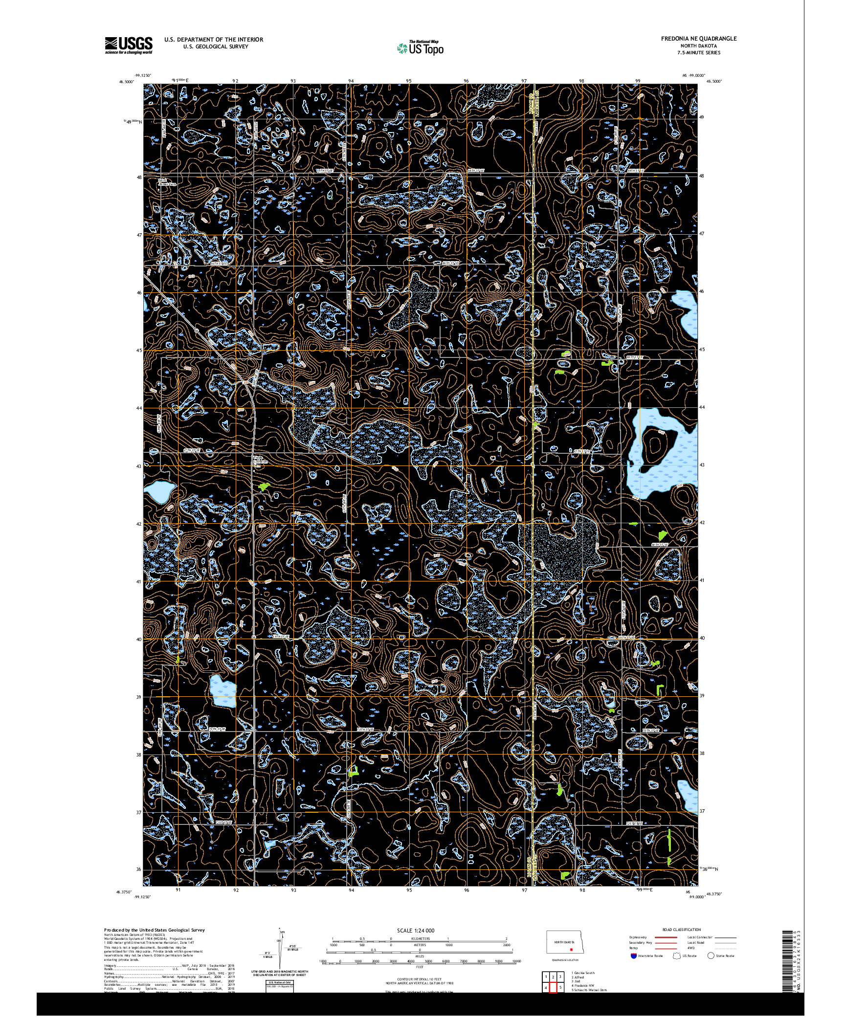 USGS US TOPO 7.5-MINUTE MAP FOR FREDONIA NE, ND 2020