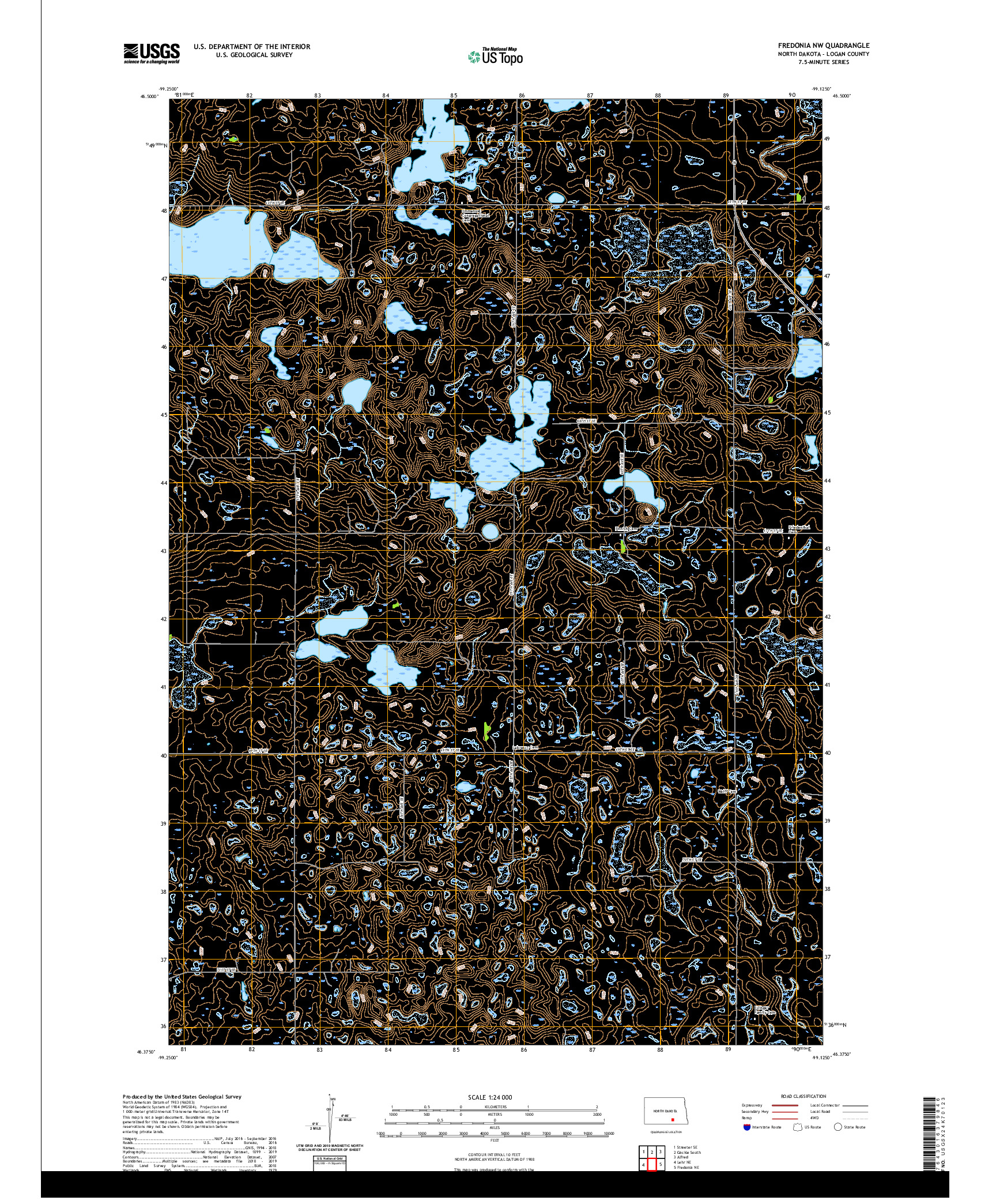 USGS US TOPO 7.5-MINUTE MAP FOR FREDONIA NW, ND 2020