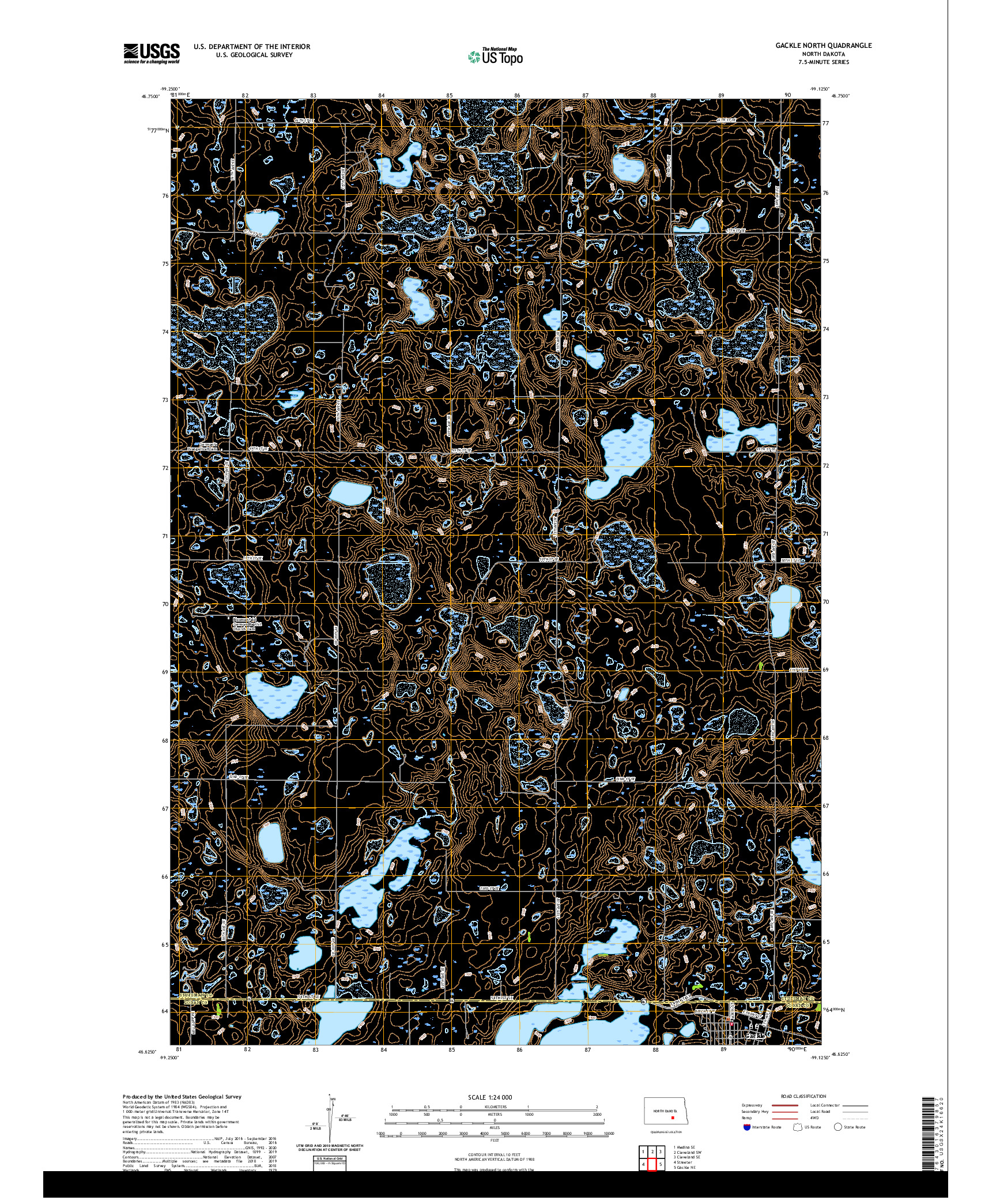 USGS US TOPO 7.5-MINUTE MAP FOR GACKLE NORTH, ND 2020