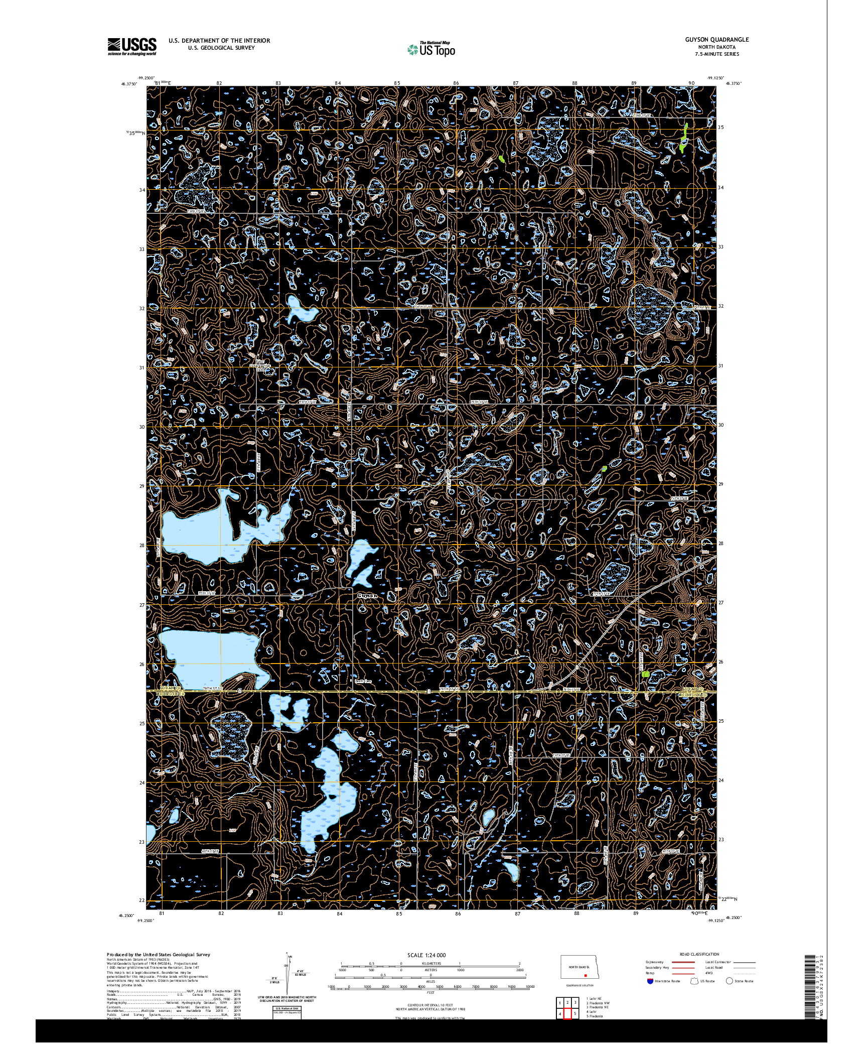 USGS US TOPO 7.5-MINUTE MAP FOR GUYSON, ND 2020