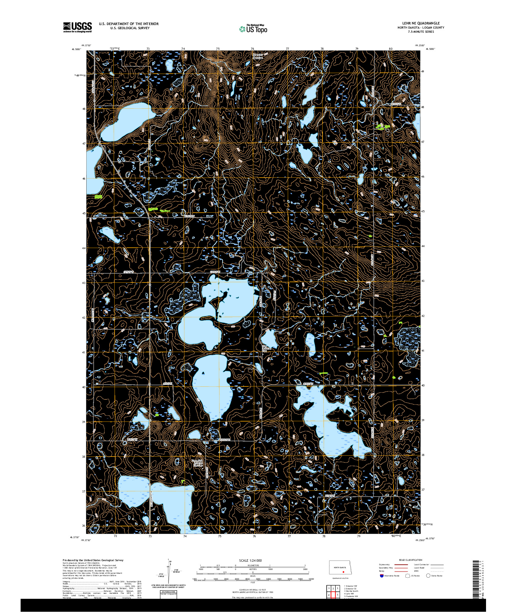 USGS US TOPO 7.5-MINUTE MAP FOR LEHR NE, ND 2020