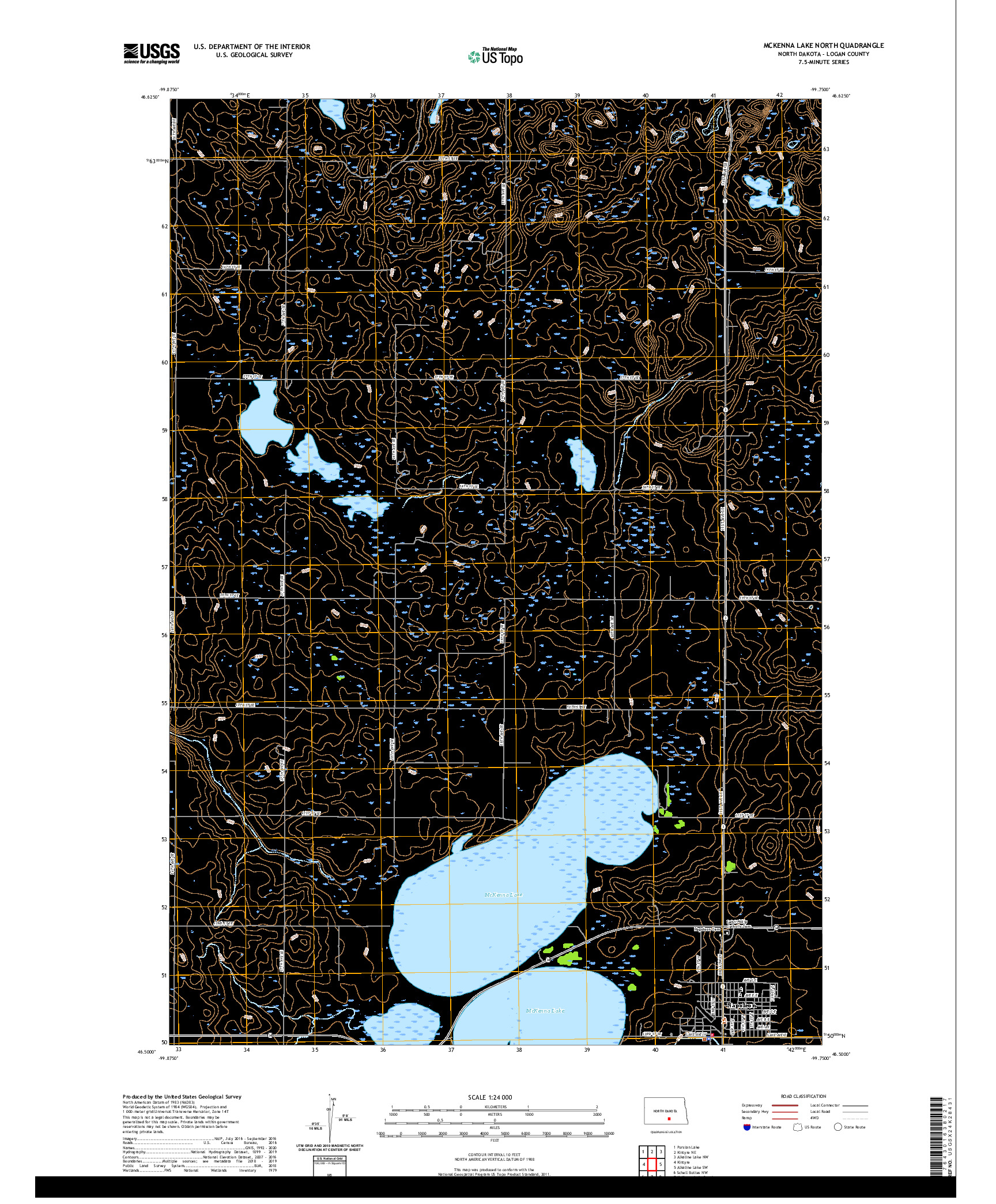 USGS US TOPO 7.5-MINUTE MAP FOR MCKENNA LAKE NORTH, ND 2020