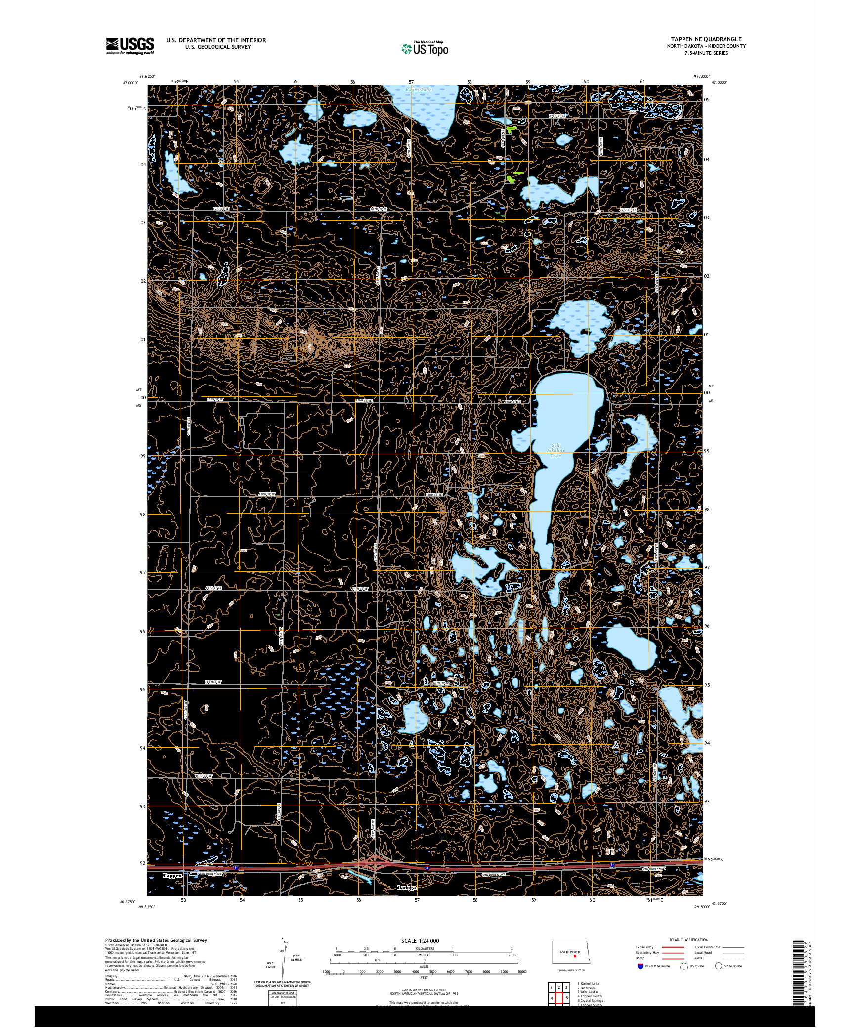 USGS US TOPO 7.5-MINUTE MAP FOR TAPPEN NE, ND 2020