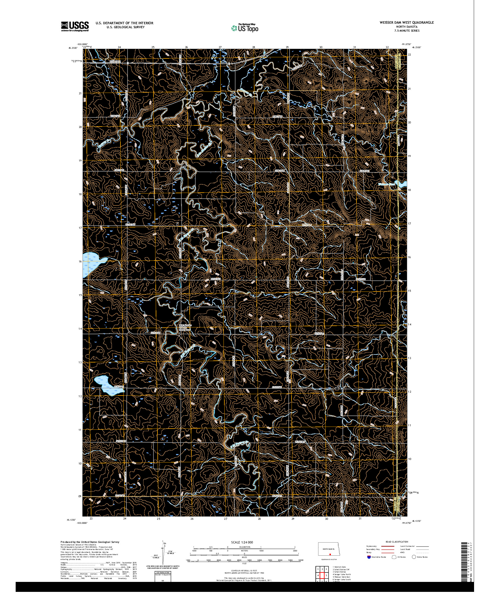 USGS US TOPO 7.5-MINUTE MAP FOR WEISSER DAM WEST, ND 2020