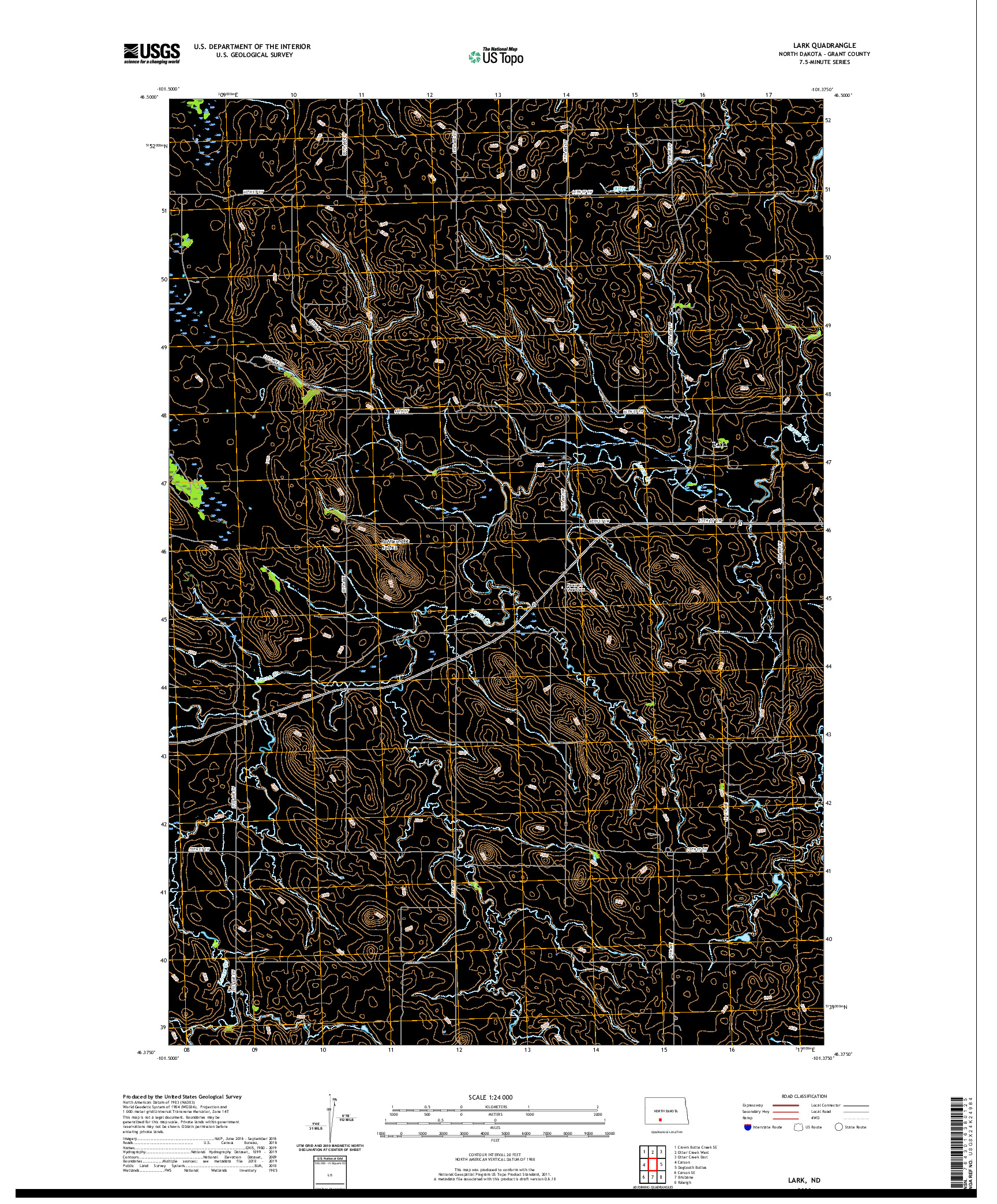 USGS US TOPO 7.5-MINUTE MAP FOR LARK, ND 2020