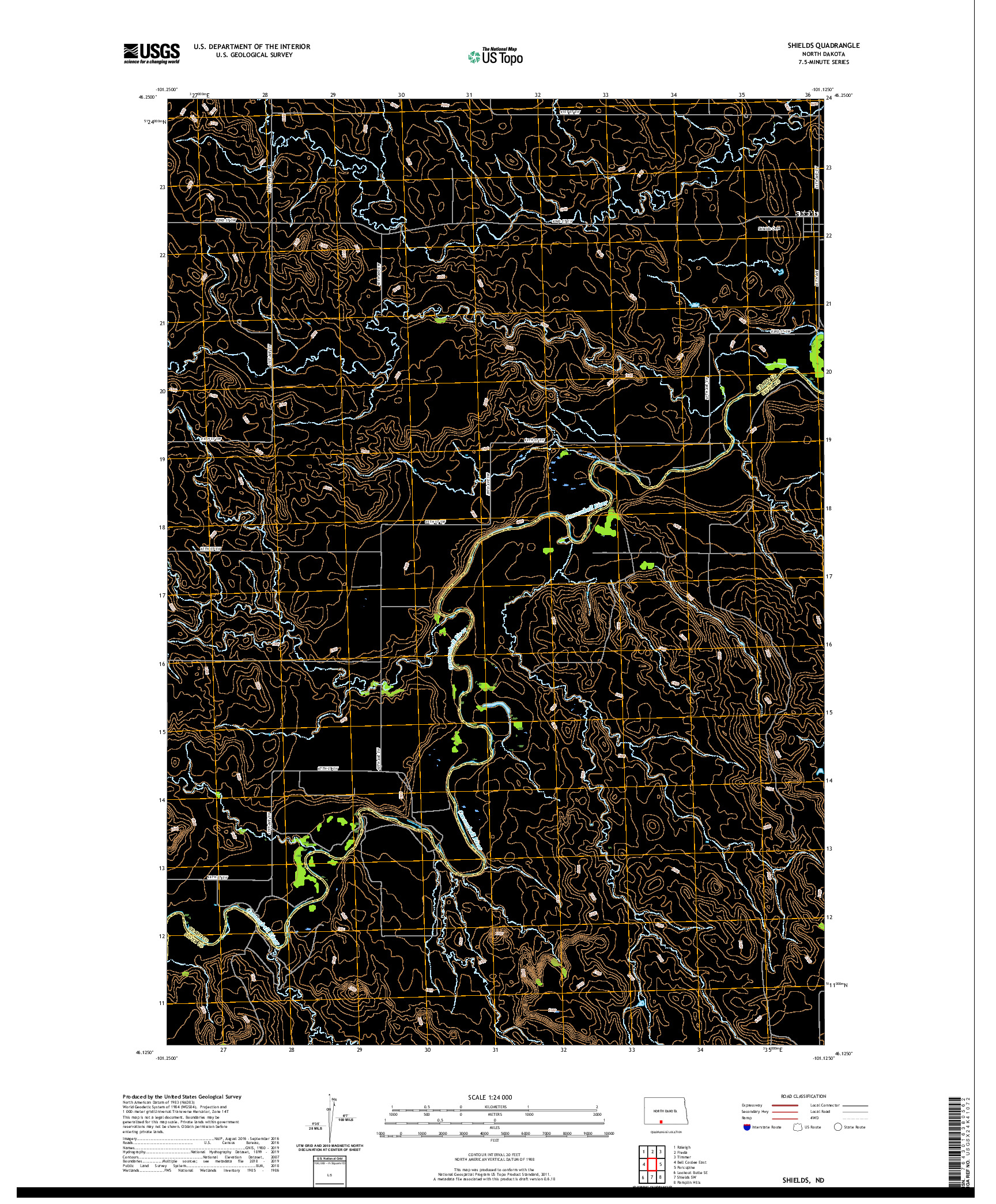 USGS US TOPO 7.5-MINUTE MAP FOR SHIELDS, ND 2020