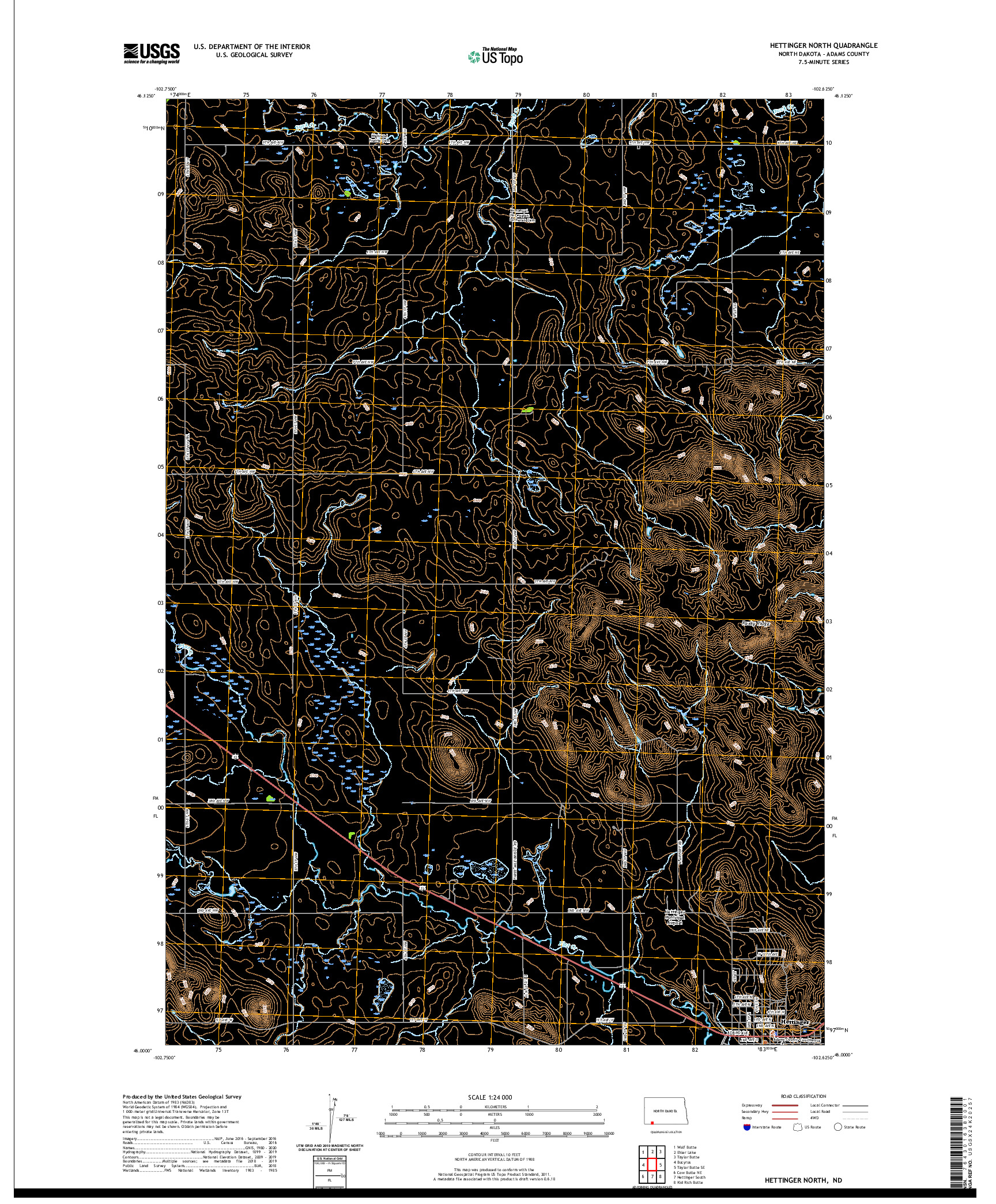 USGS US TOPO 7.5-MINUTE MAP FOR HETTINGER NORTH, ND 2020