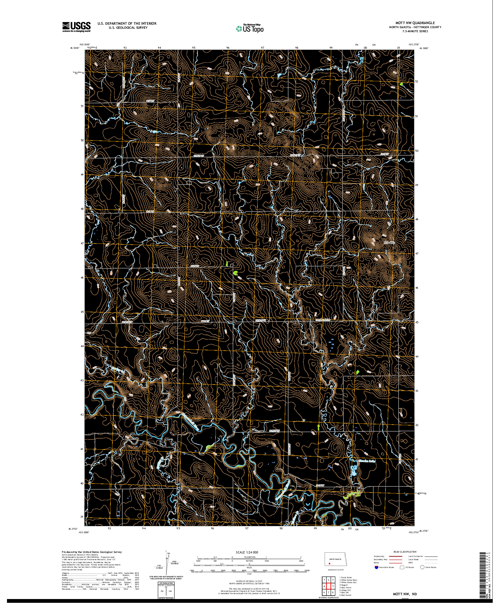USGS US TOPO 7.5-MINUTE MAP FOR MOTT NW, ND 2020