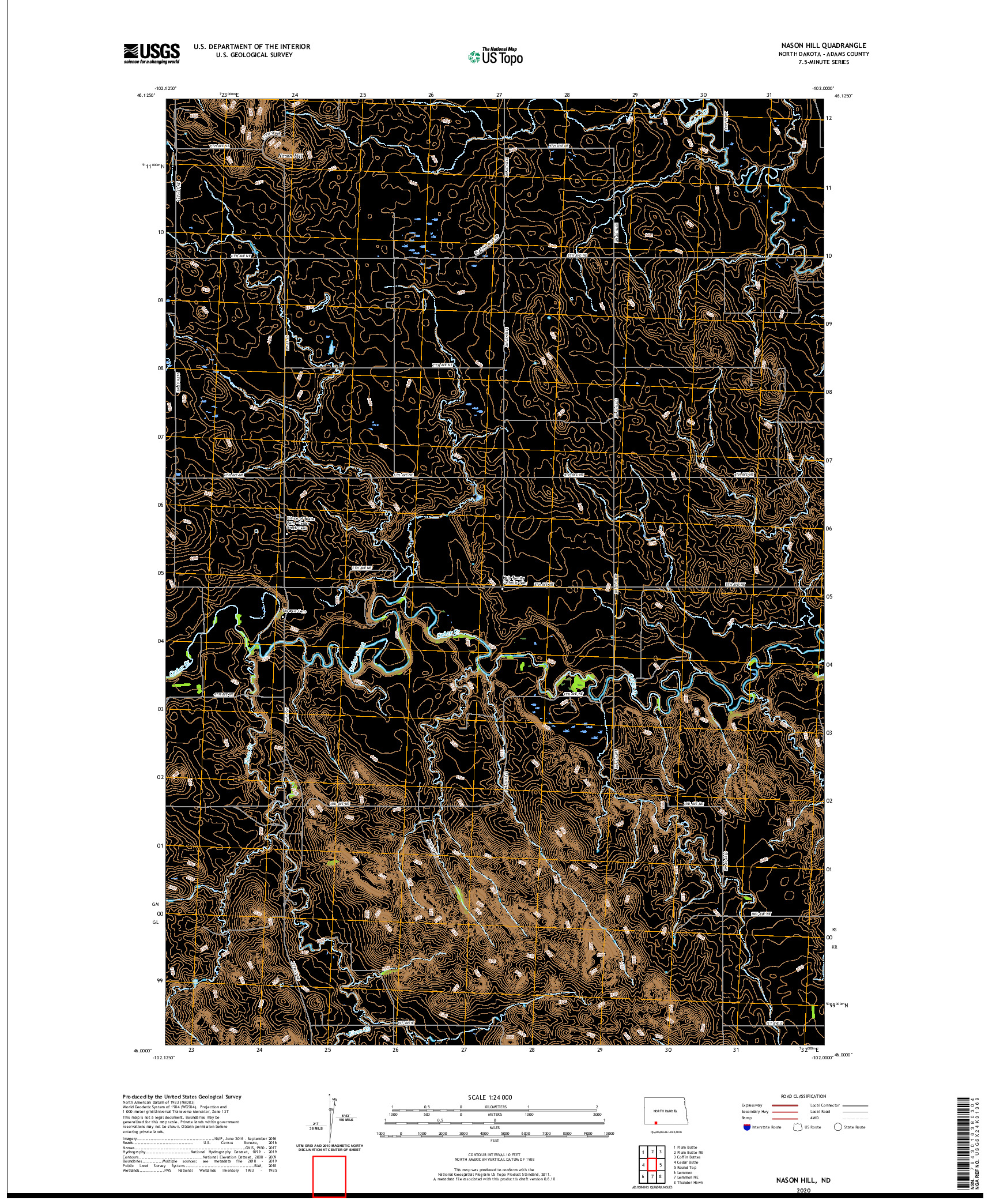 USGS US TOPO 7.5-MINUTE MAP FOR NASON HILL, ND 2020