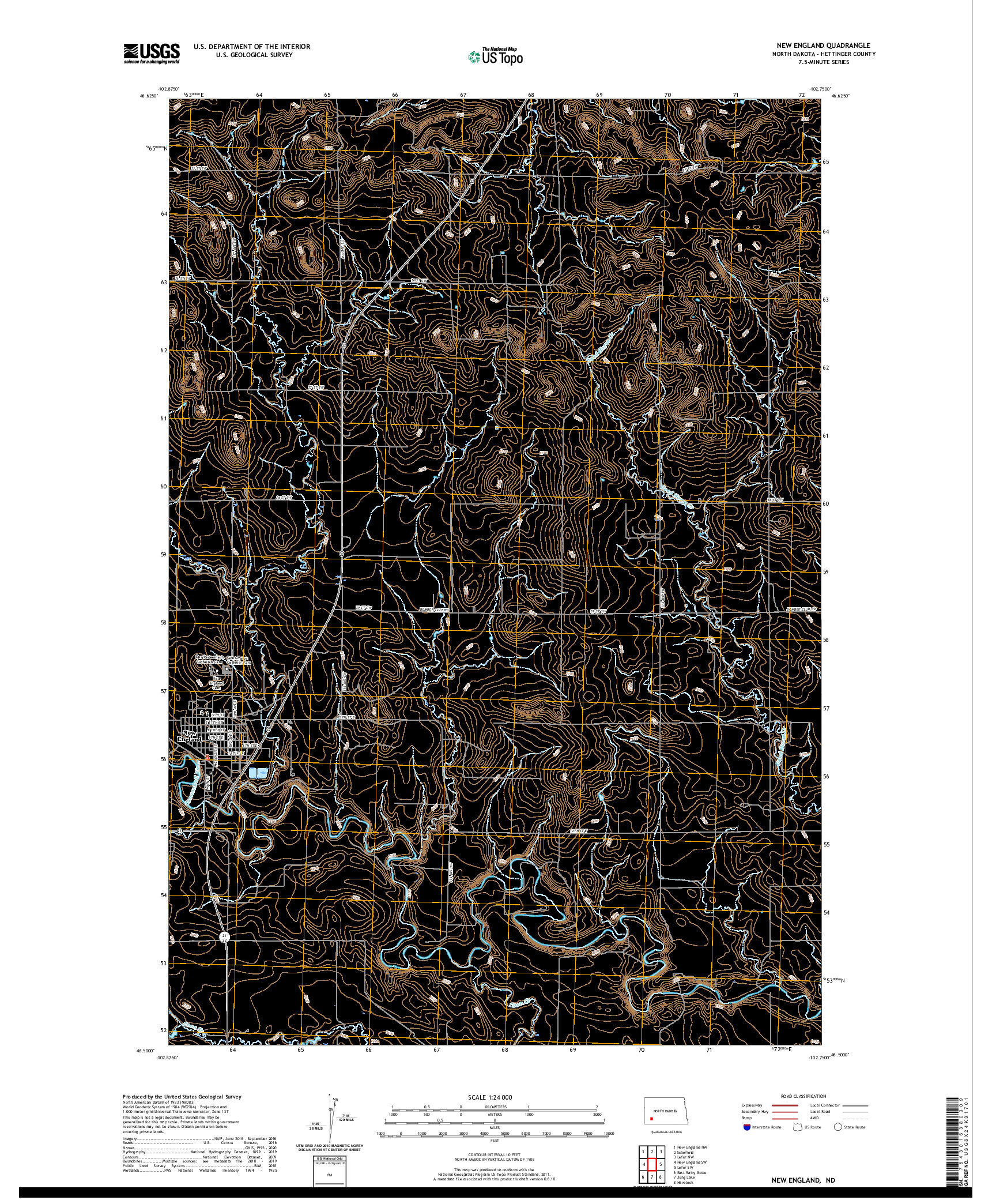 USGS US TOPO 7.5-MINUTE MAP FOR NEW ENGLAND, ND 2020