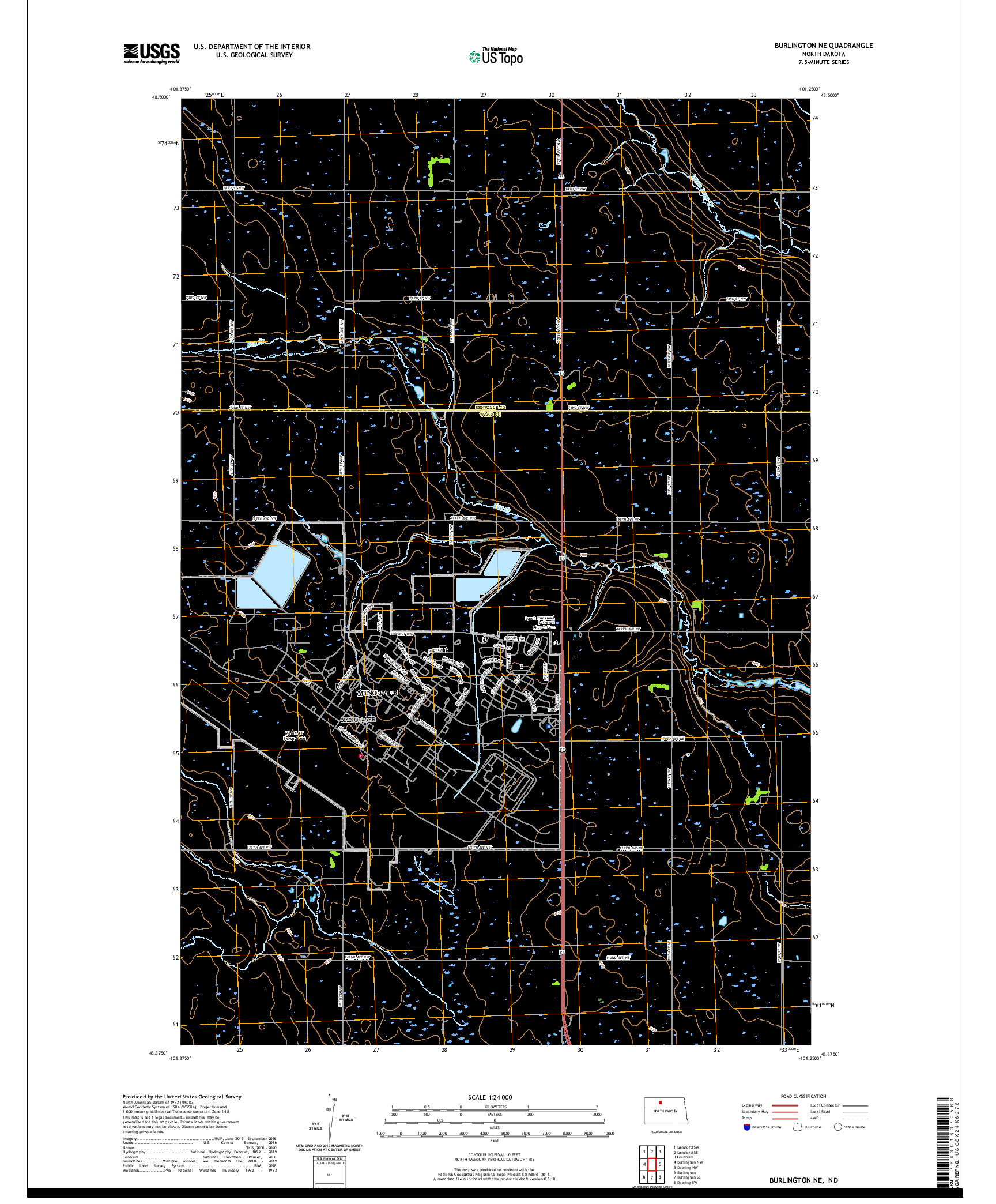 USGS US TOPO 7.5-MINUTE MAP FOR BURLINGTON NE, ND 2020