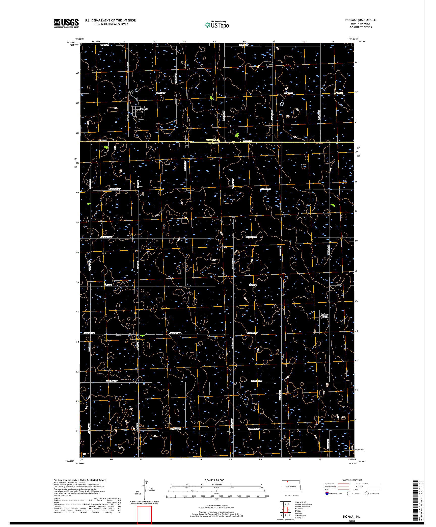 USGS US TOPO 7.5-MINUTE MAP FOR NORMA, ND 2020