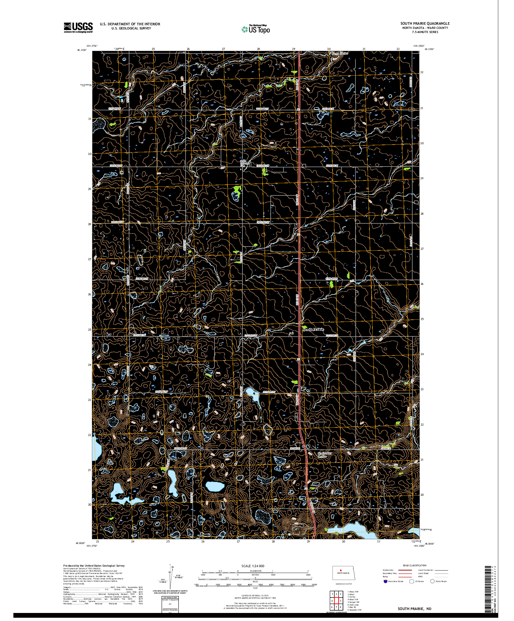 USGS US TOPO 7.5-MINUTE MAP FOR SOUTH PRAIRIE, ND 2020