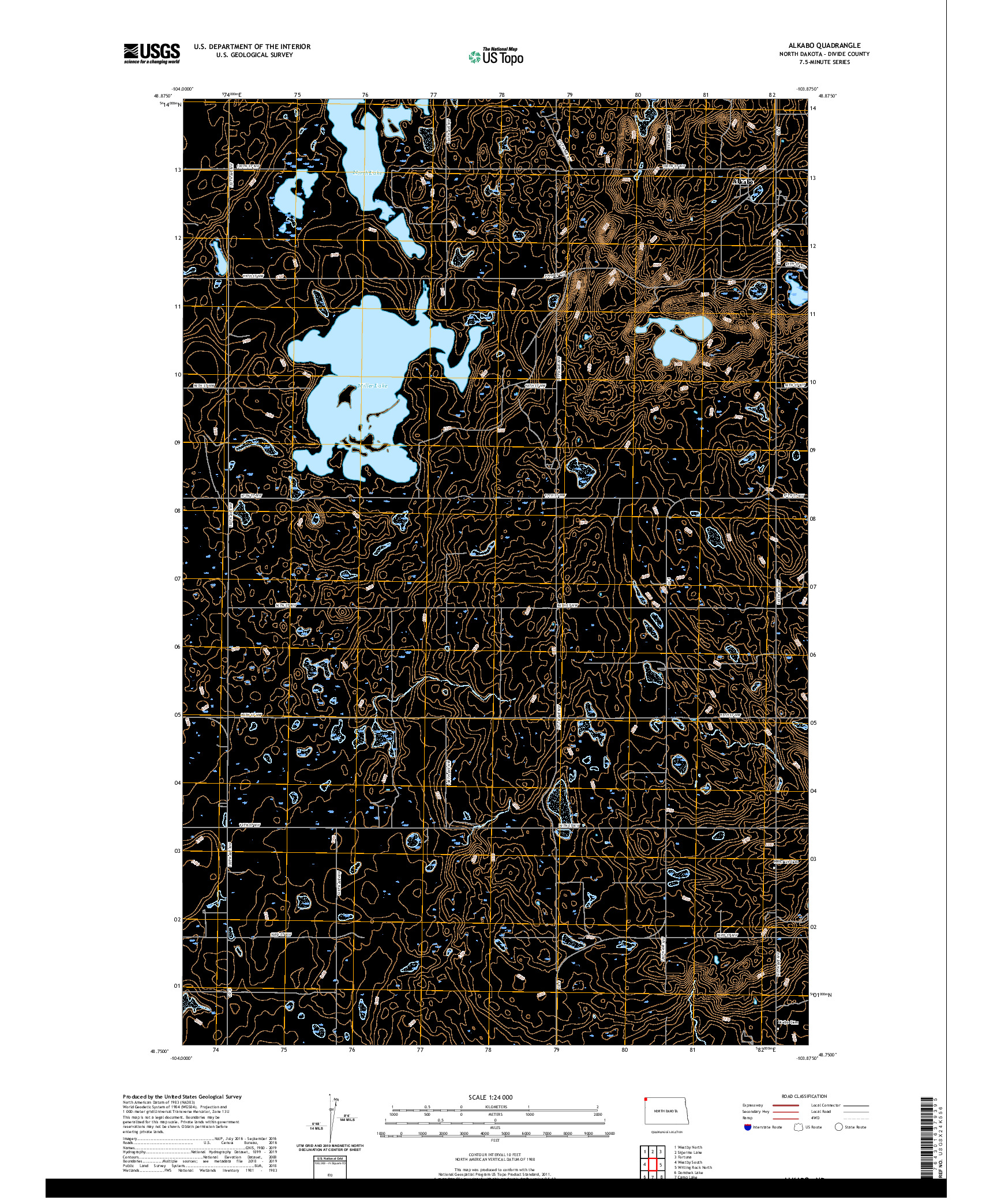 USGS US TOPO 7.5-MINUTE MAP FOR ALKABO, ND 2020