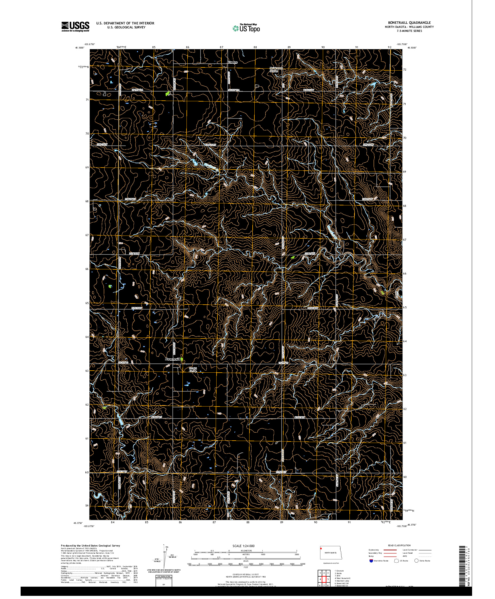 USGS US TOPO 7.5-MINUTE MAP FOR BONETRAILL, ND 2020