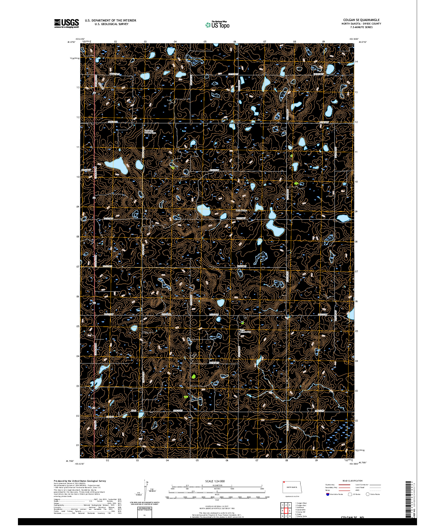 USGS US TOPO 7.5-MINUTE MAP FOR COLGAN SE, ND 2020