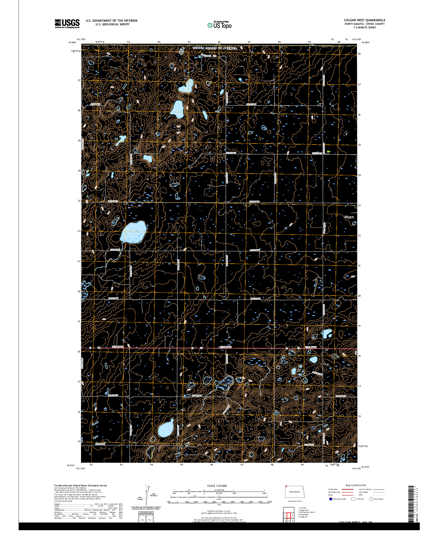 USGS US TOPO 7.5-MINUTE MAP FOR COLGAN WEST, ND,SK 2020