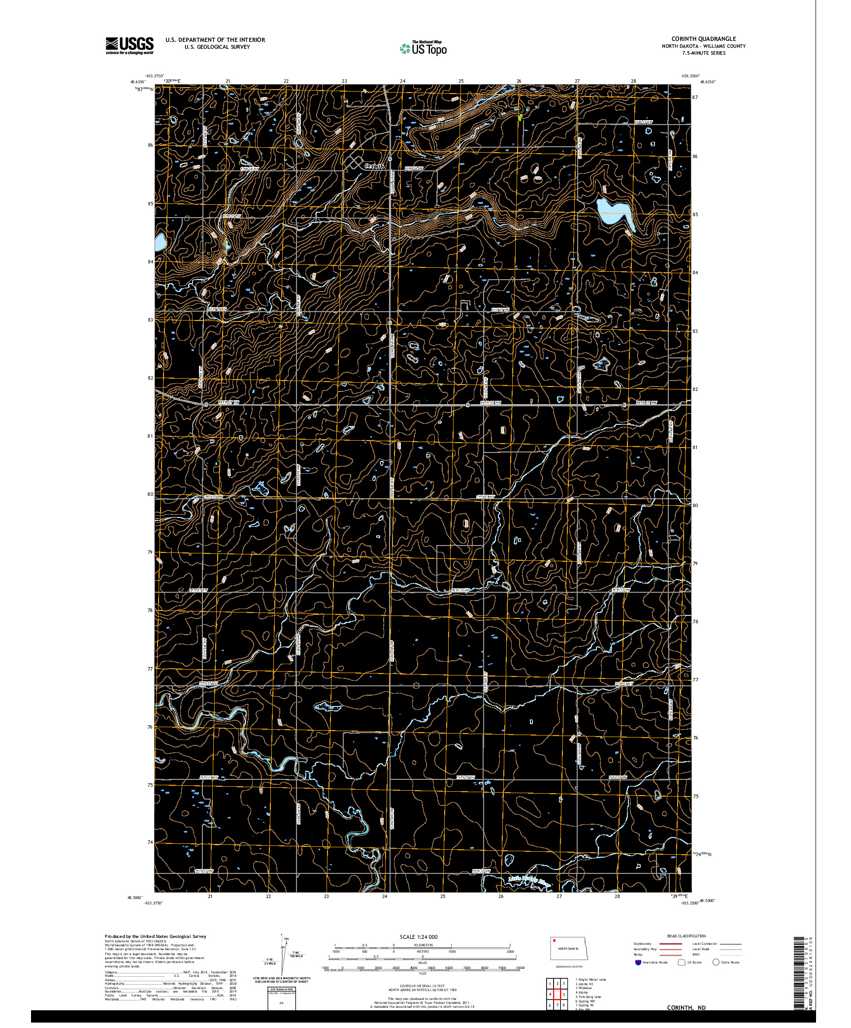 USGS US TOPO 7.5-MINUTE MAP FOR CORINTH, ND 2020