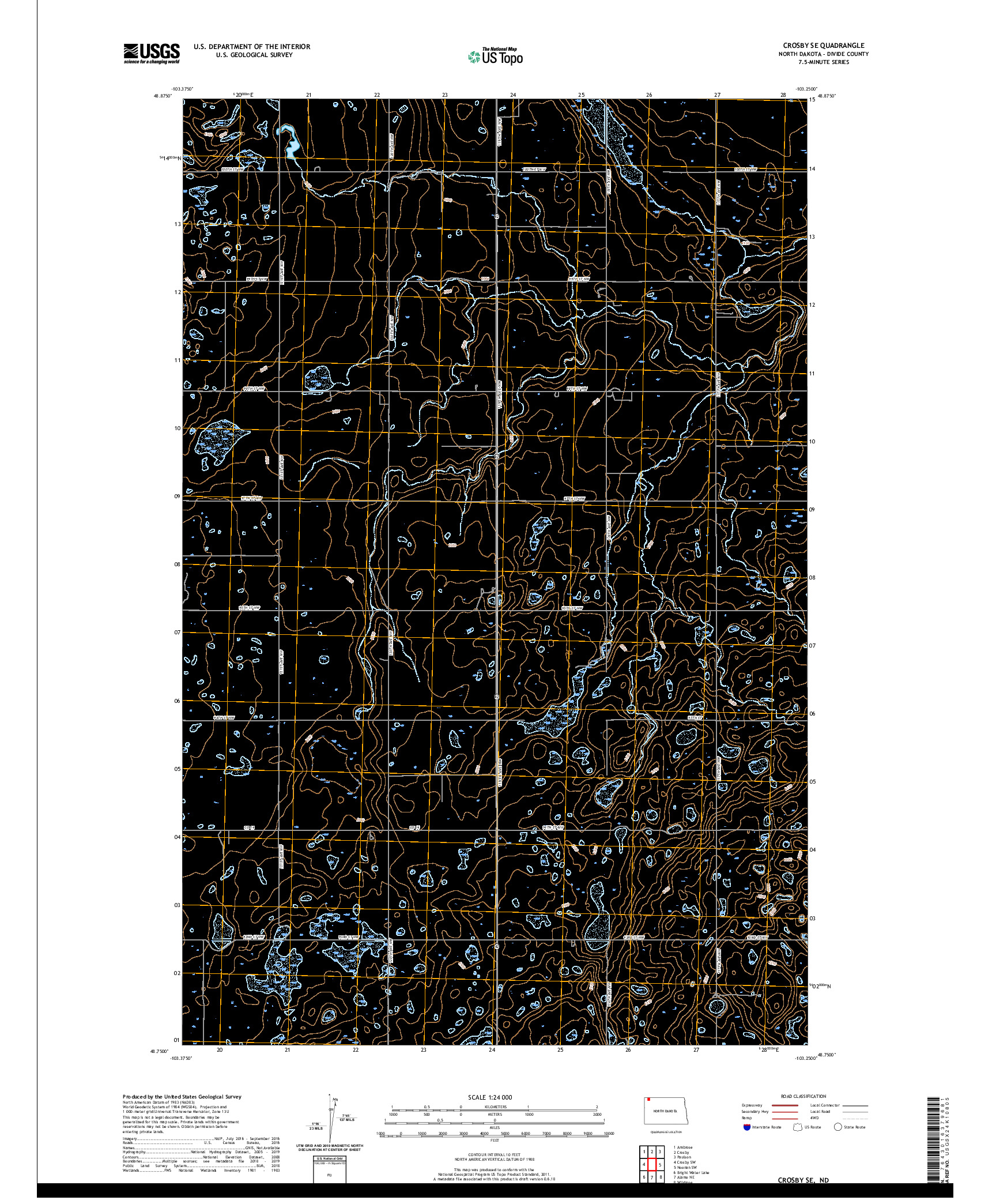 USGS US TOPO 7.5-MINUTE MAP FOR CROSBY SE, ND 2020