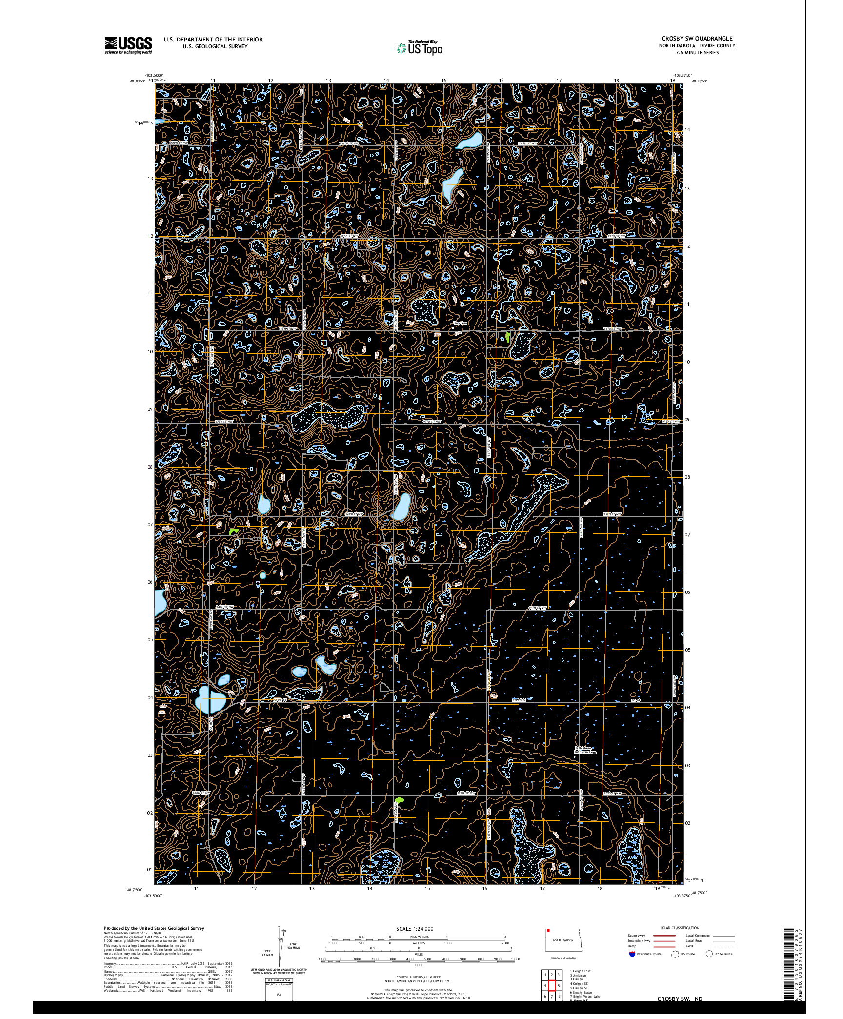 USGS US TOPO 7.5-MINUTE MAP FOR CROSBY SW, ND 2020