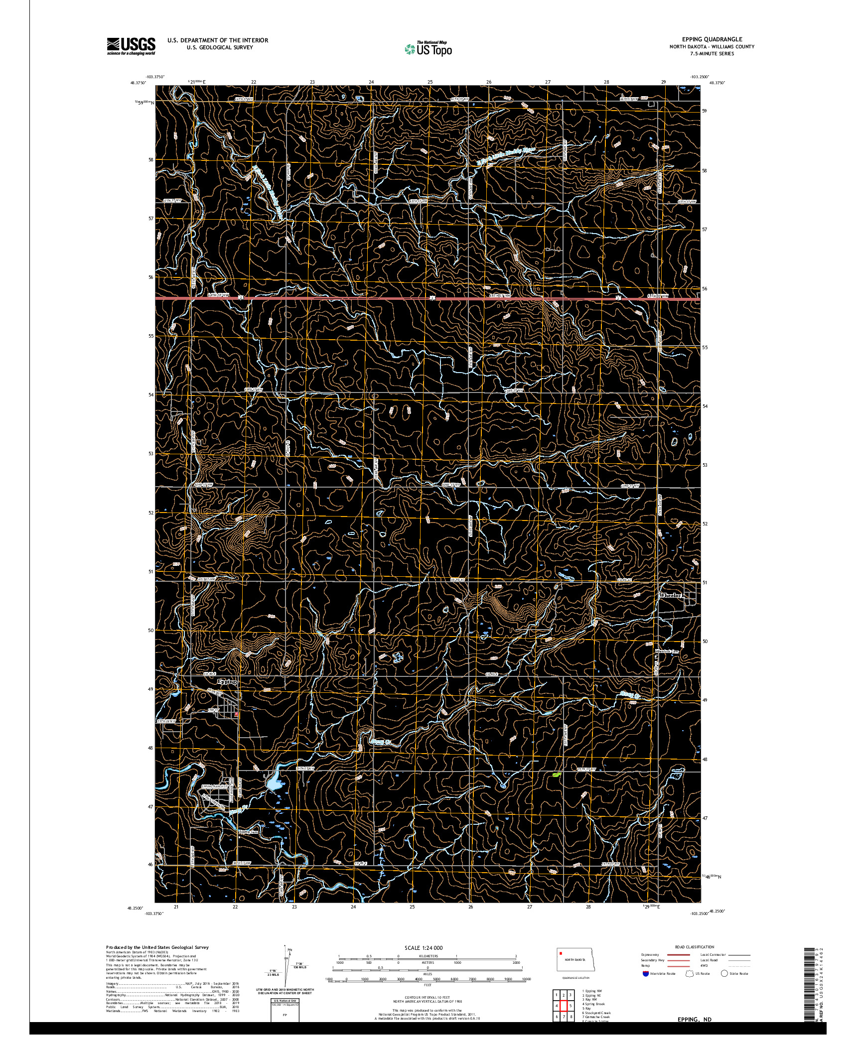 USGS US TOPO 7.5-MINUTE MAP FOR EPPING, ND 2020