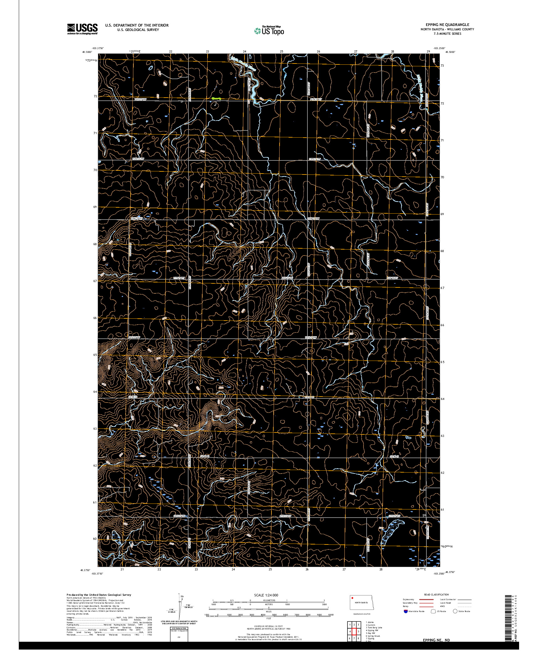 USGS US TOPO 7.5-MINUTE MAP FOR EPPING NE, ND 2020