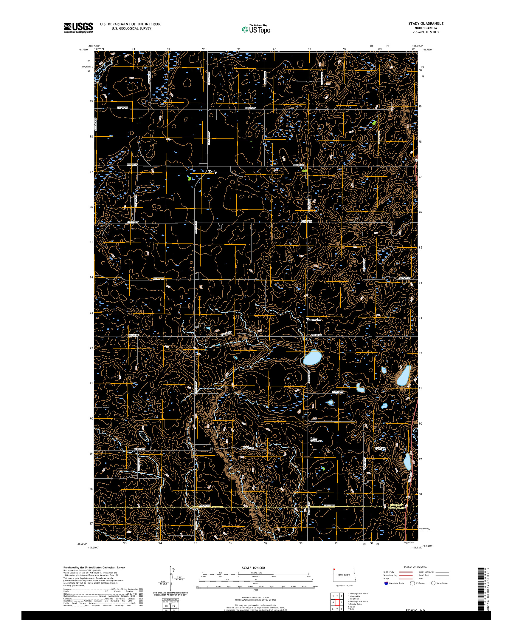 USGS US TOPO 7.5-MINUTE MAP FOR STADY, ND 2020