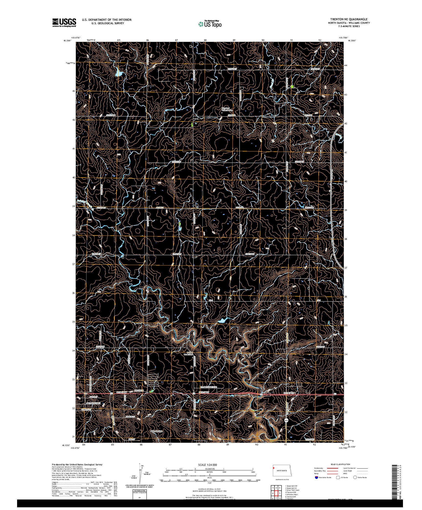 USGS US TOPO 7.5-MINUTE MAP FOR TRENTON NE, ND 2020