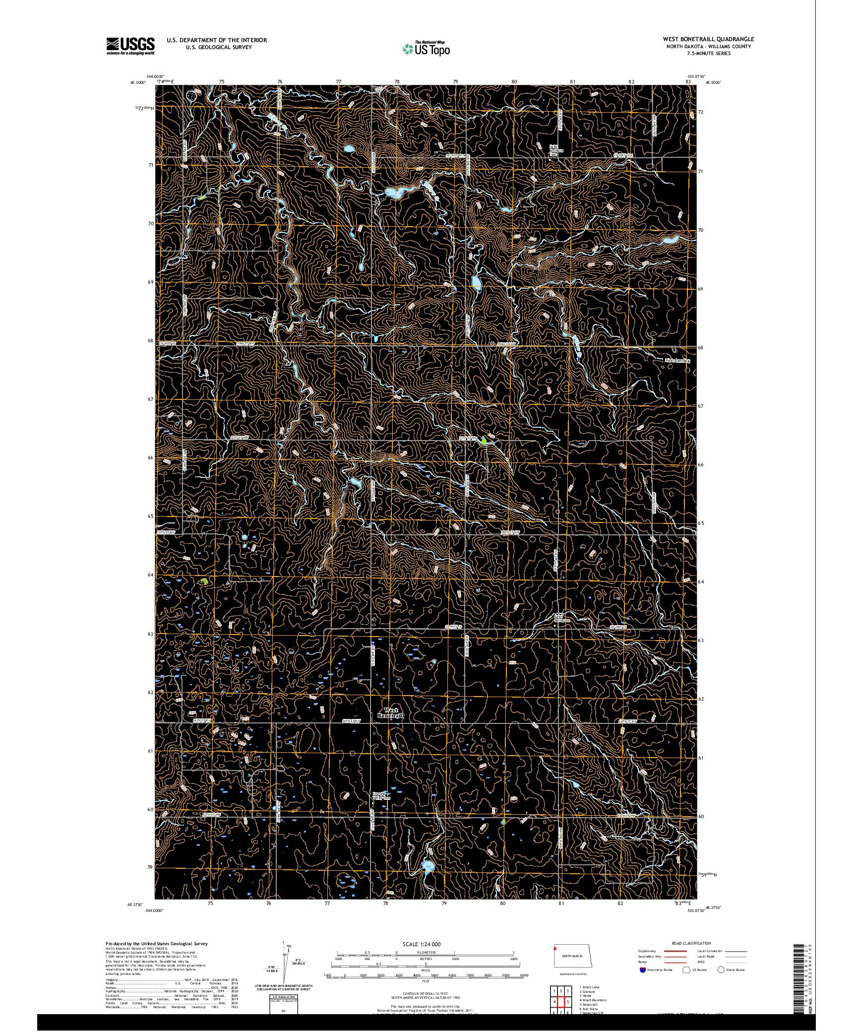 USGS US TOPO 7.5-MINUTE MAP FOR WEST BONETRAILL, ND 2020