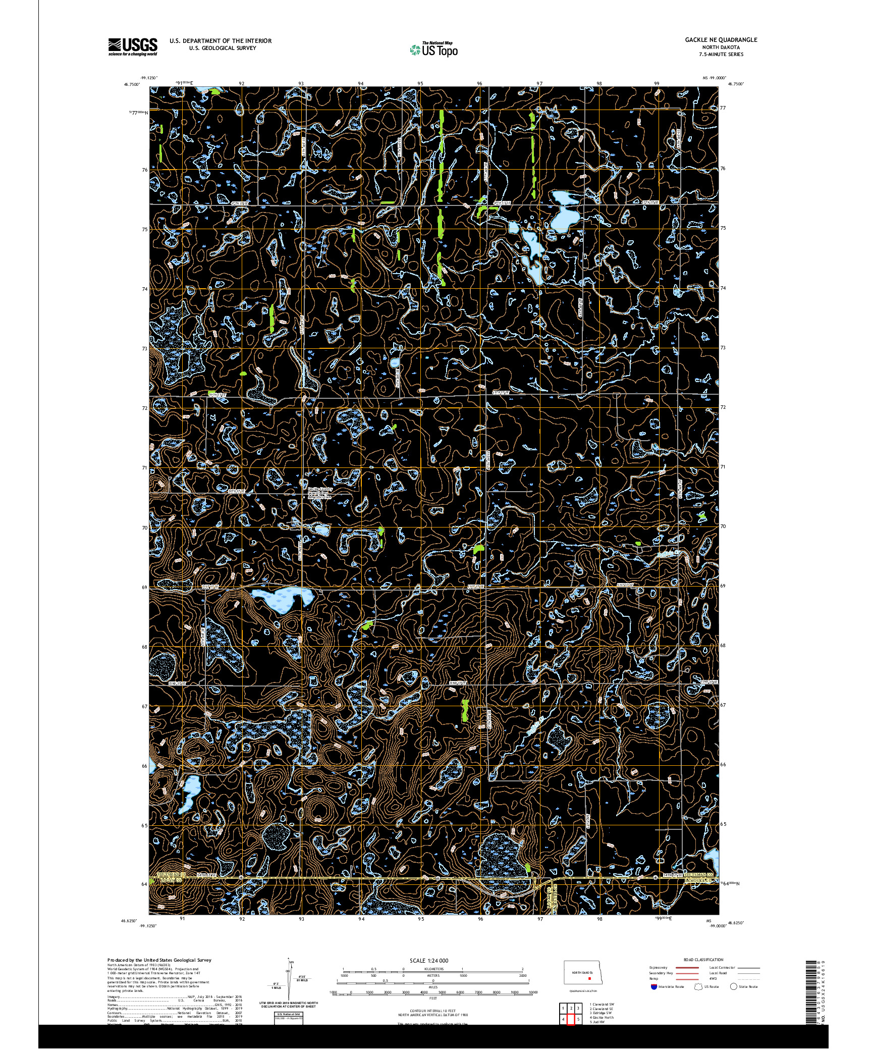 USGS US TOPO 7.5-MINUTE MAP FOR GACKLE NE, ND 2020