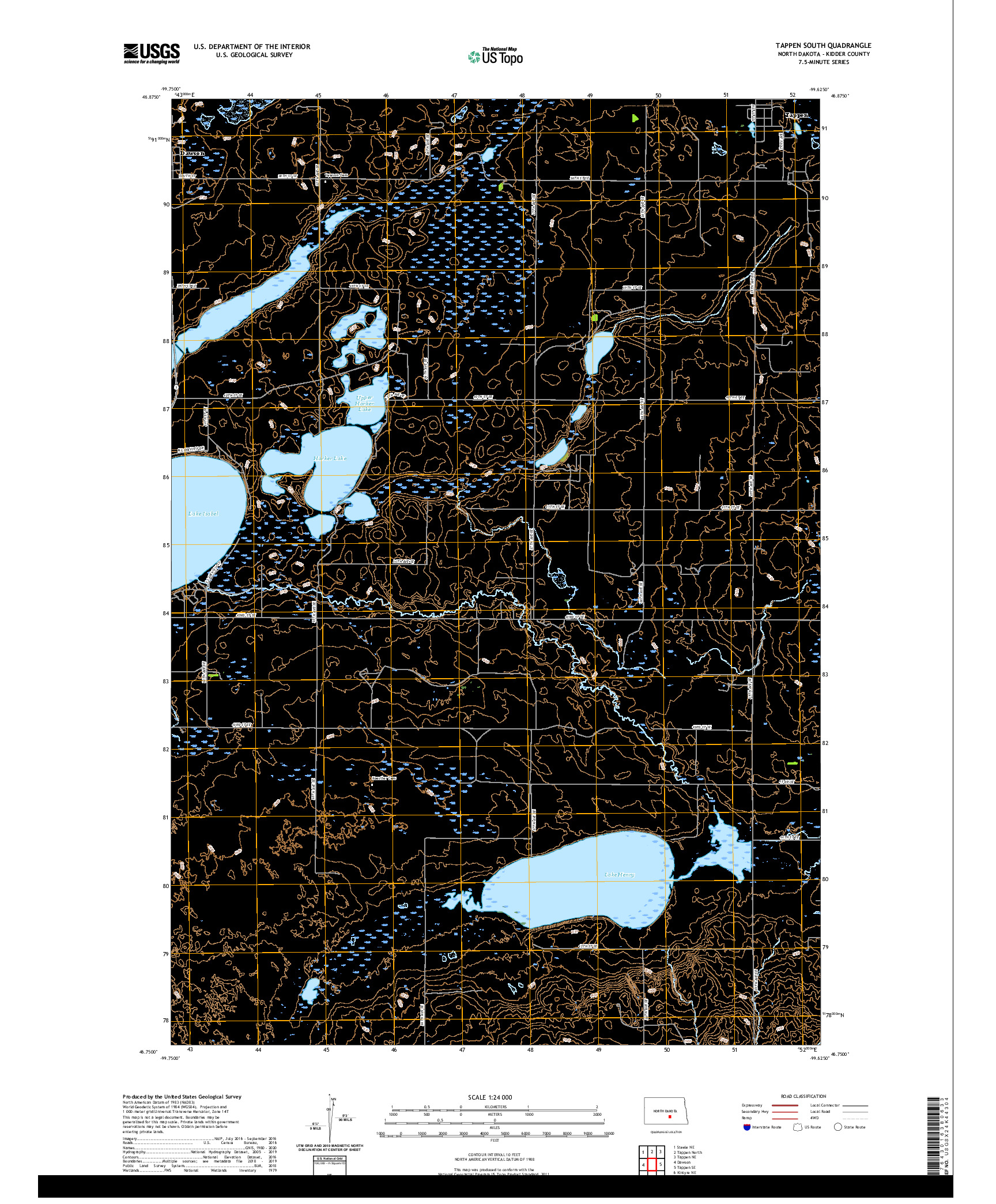 USGS US TOPO 7.5-MINUTE MAP FOR TAPPEN SOUTH, ND 2020