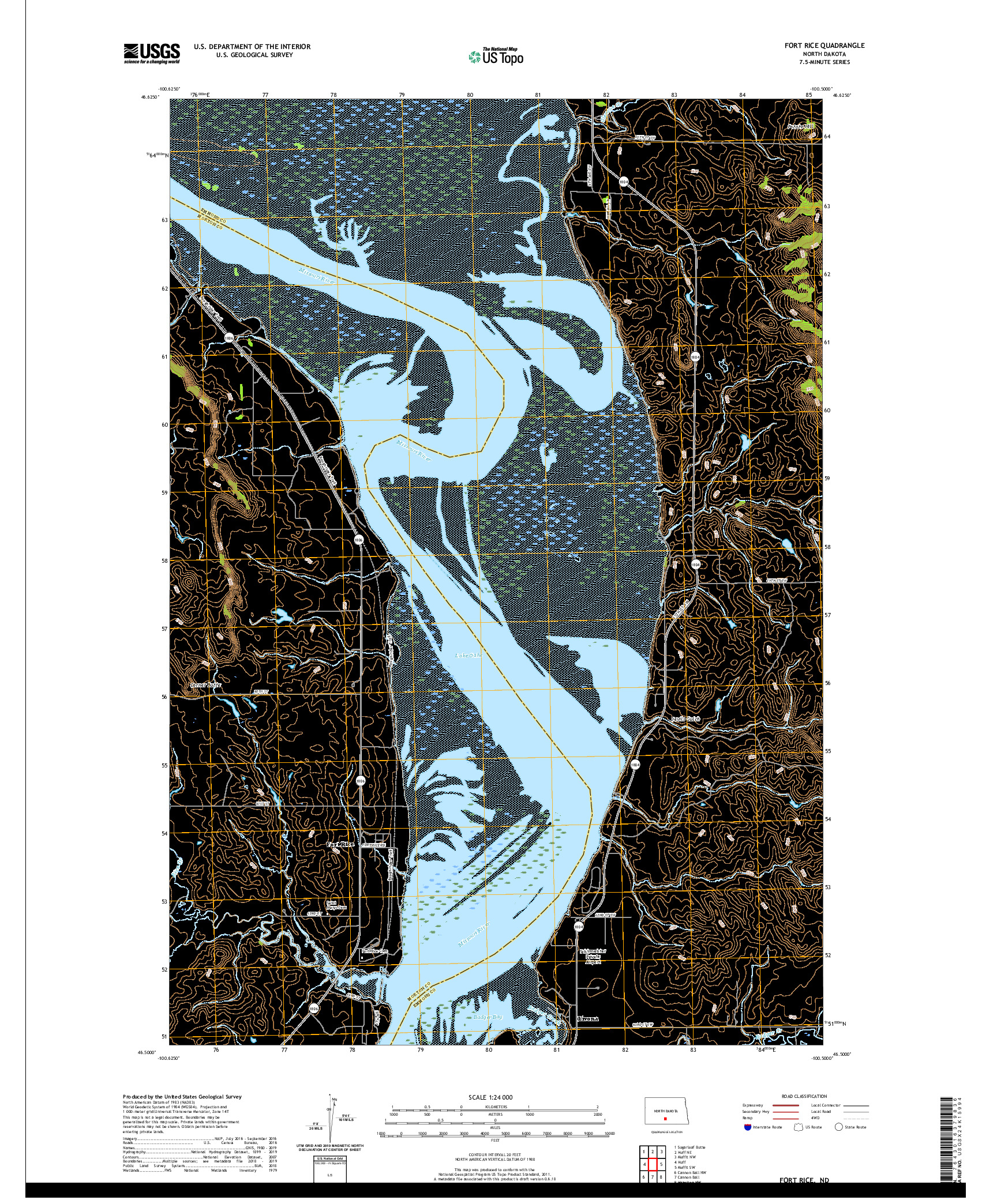 USGS US TOPO 7.5-MINUTE MAP FOR FORT RICE, ND 2020