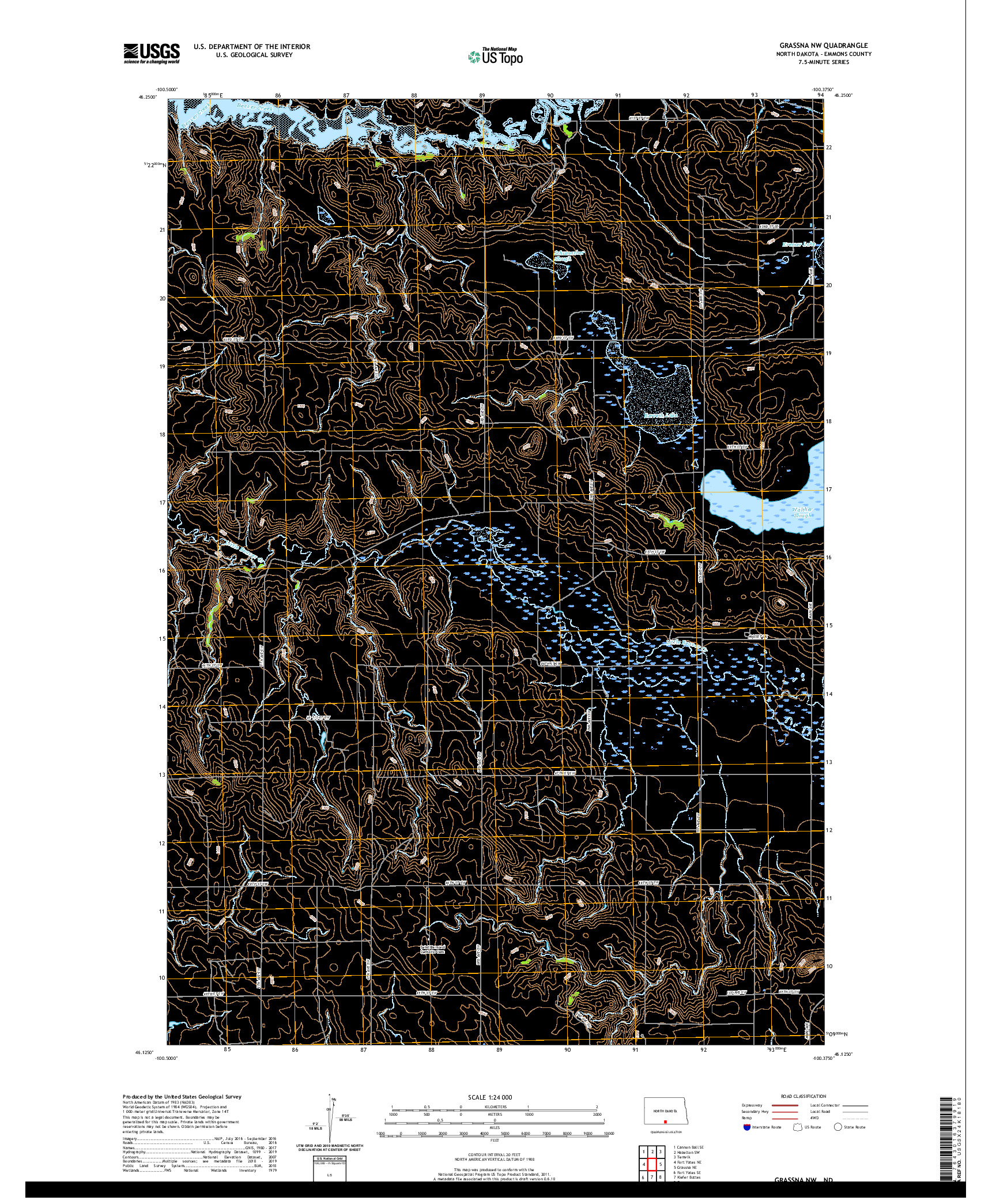USGS US TOPO 7.5-MINUTE MAP FOR GRASSNA NW, ND 2020
