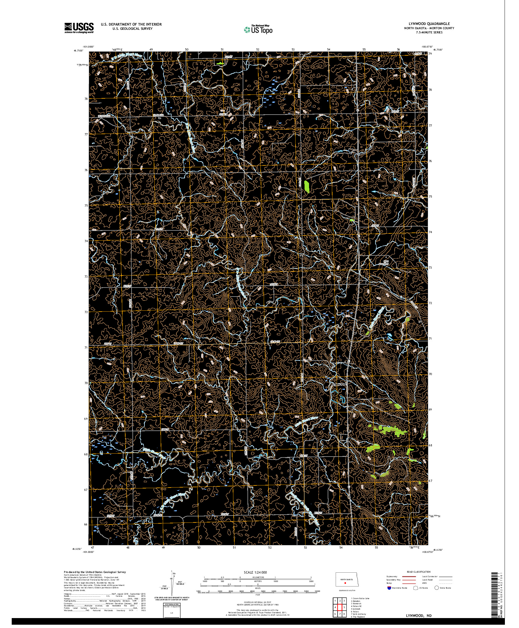 USGS US TOPO 7.5-MINUTE MAP FOR LYNWOOD, ND 2020