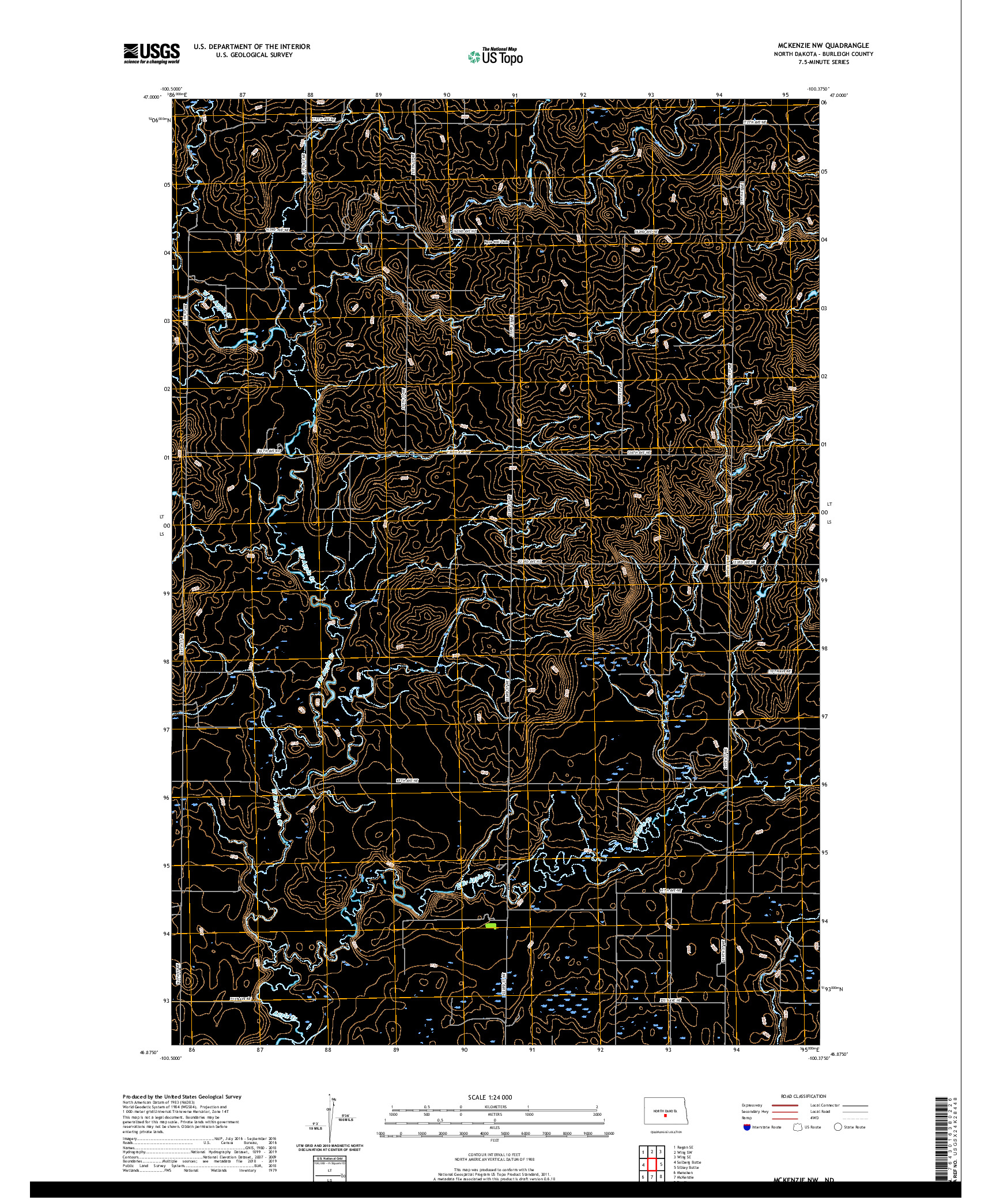 USGS US TOPO 7.5-MINUTE MAP FOR MCKENZIE NW, ND 2020