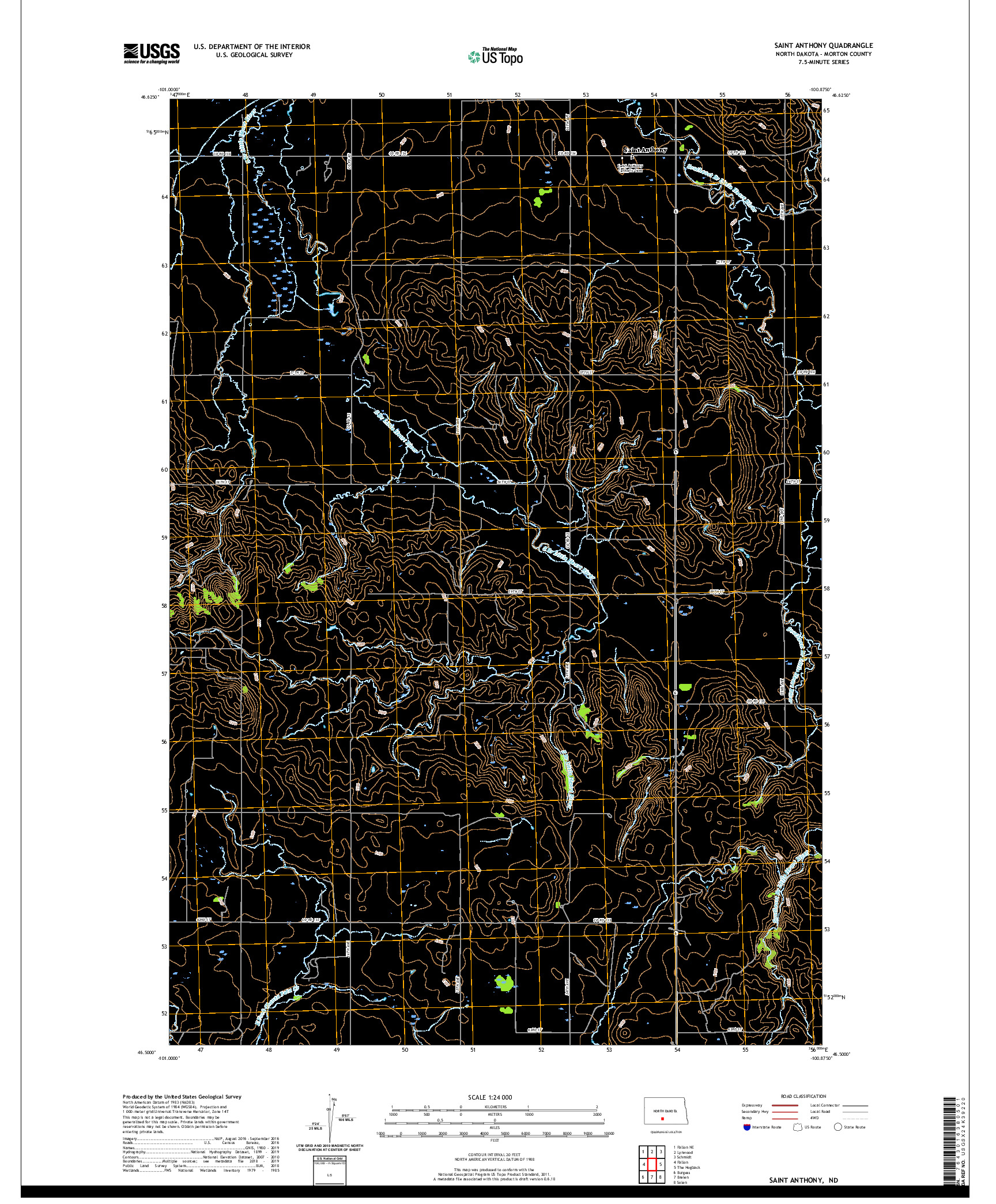 USGS US TOPO 7.5-MINUTE MAP FOR SAINT ANTHONY, ND 2020