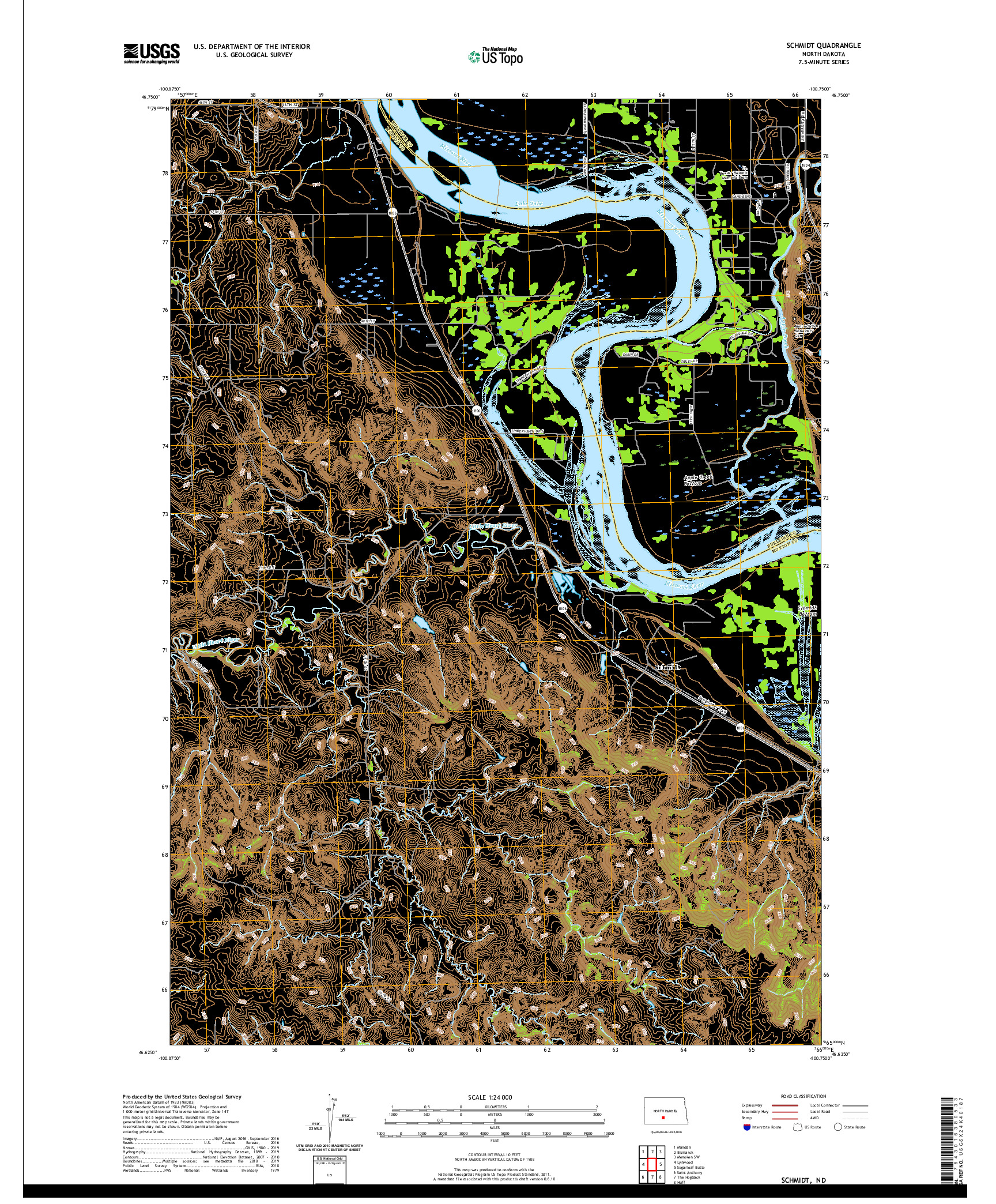 USGS US TOPO 7.5-MINUTE MAP FOR SCHMIDT, ND 2020