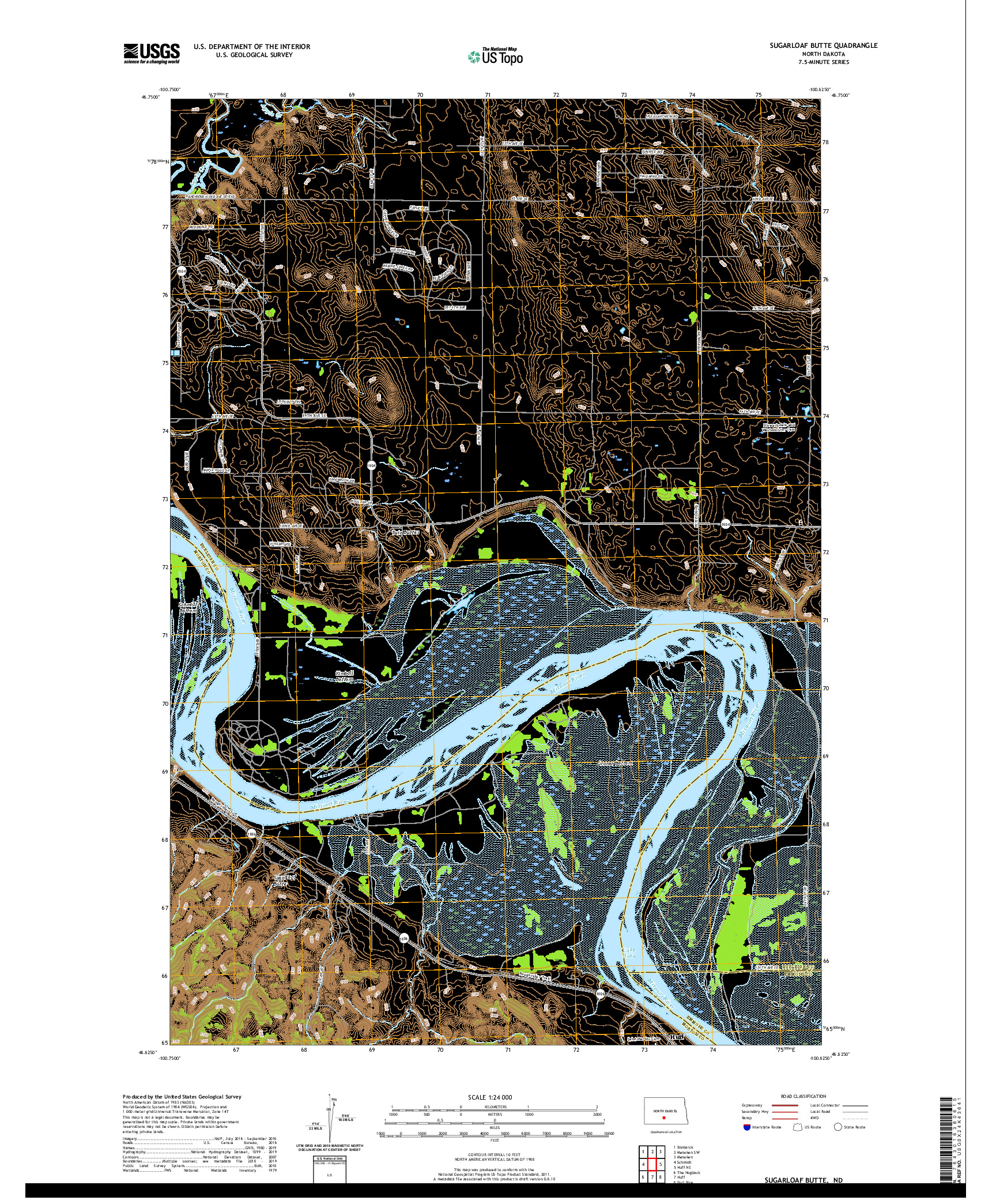USGS US TOPO 7.5-MINUTE MAP FOR SUGARLOAF BUTTE, ND 2020
