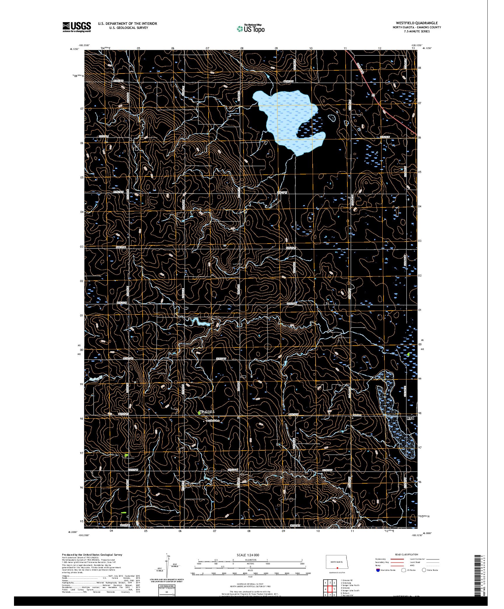 USGS US TOPO 7.5-MINUTE MAP FOR WESTFIELD, ND 2020