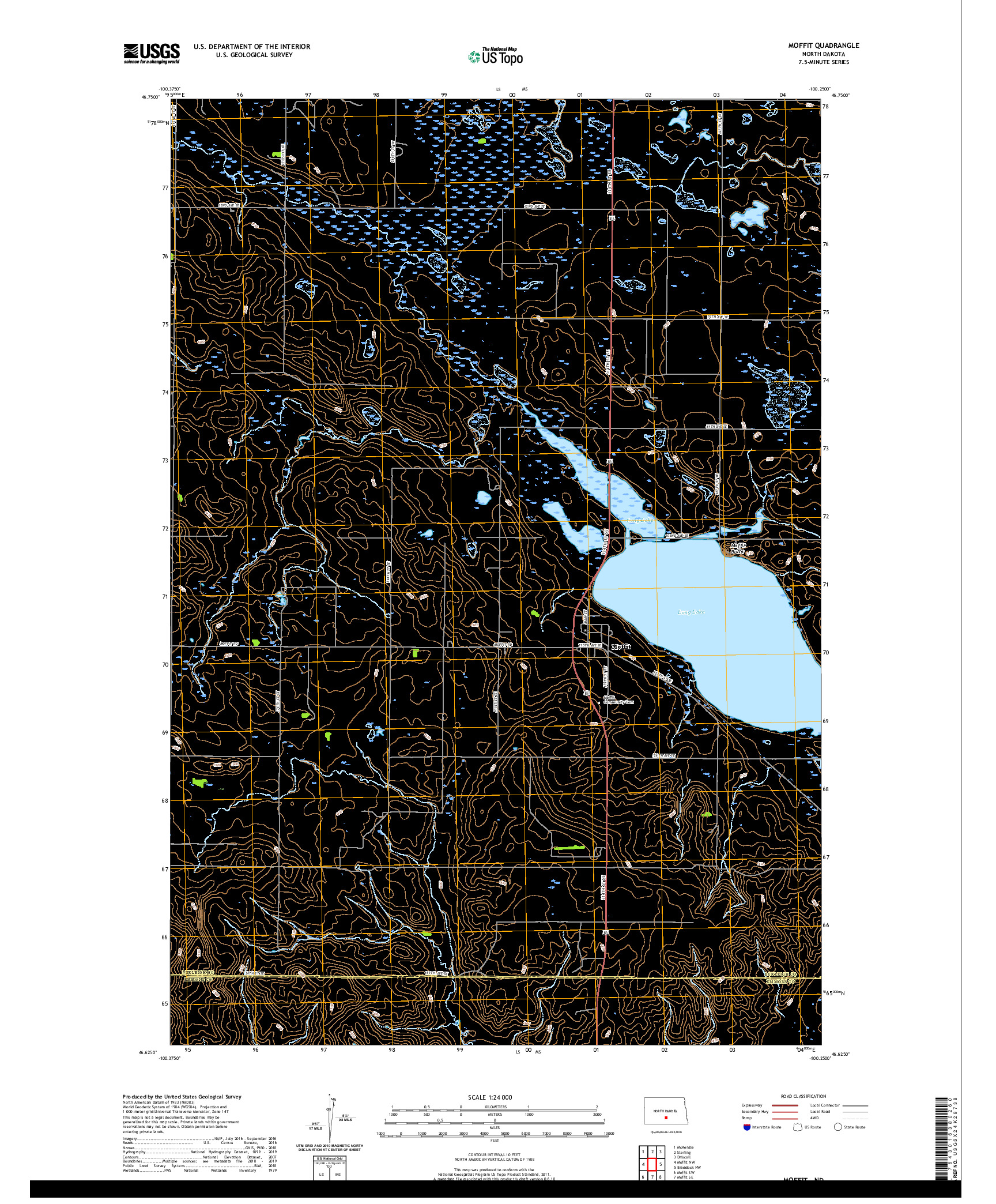 USGS US TOPO 7.5-MINUTE MAP FOR MOFFIT, ND 2020