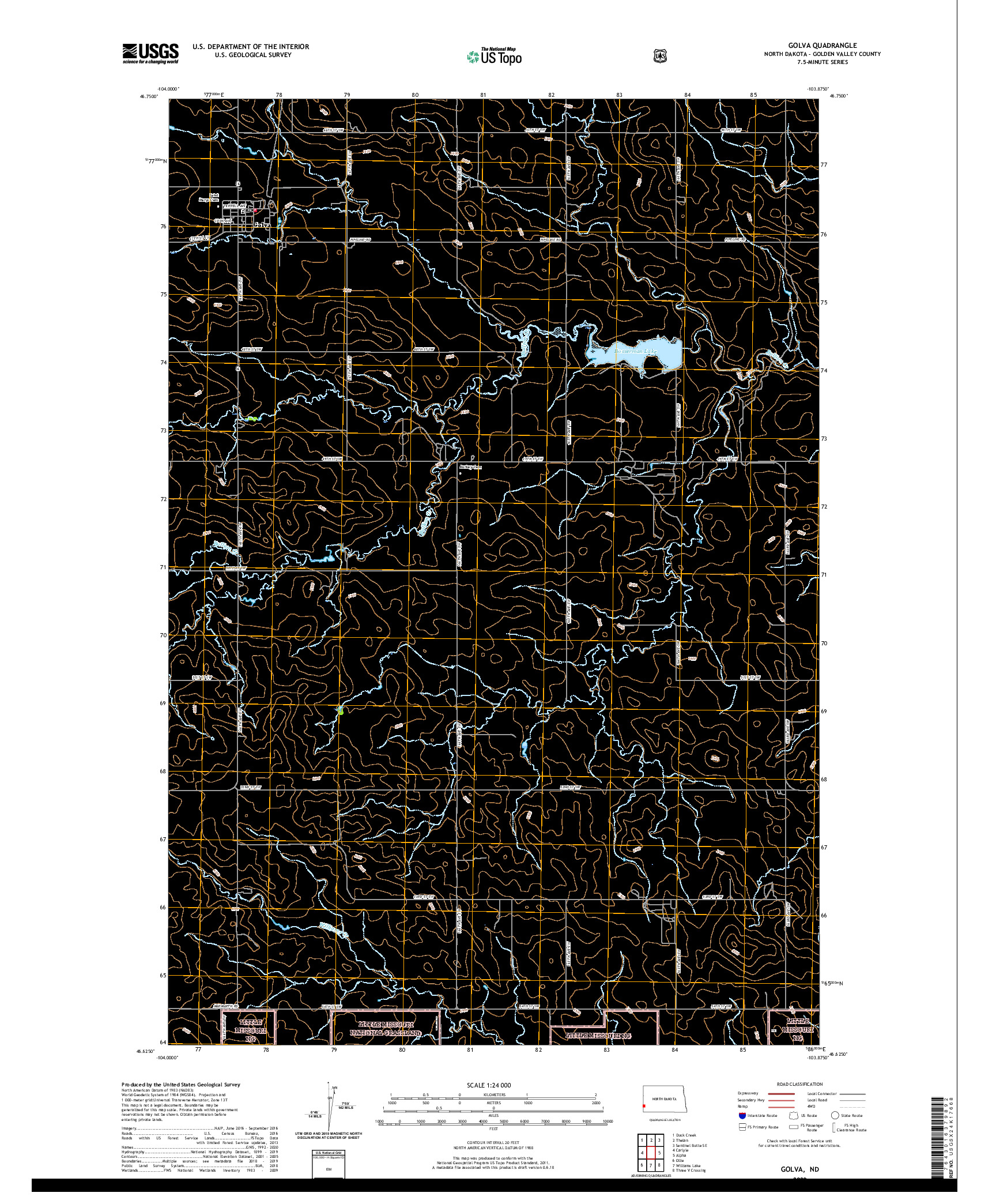USGS US TOPO 7.5-MINUTE MAP FOR GOLVA, ND 2020