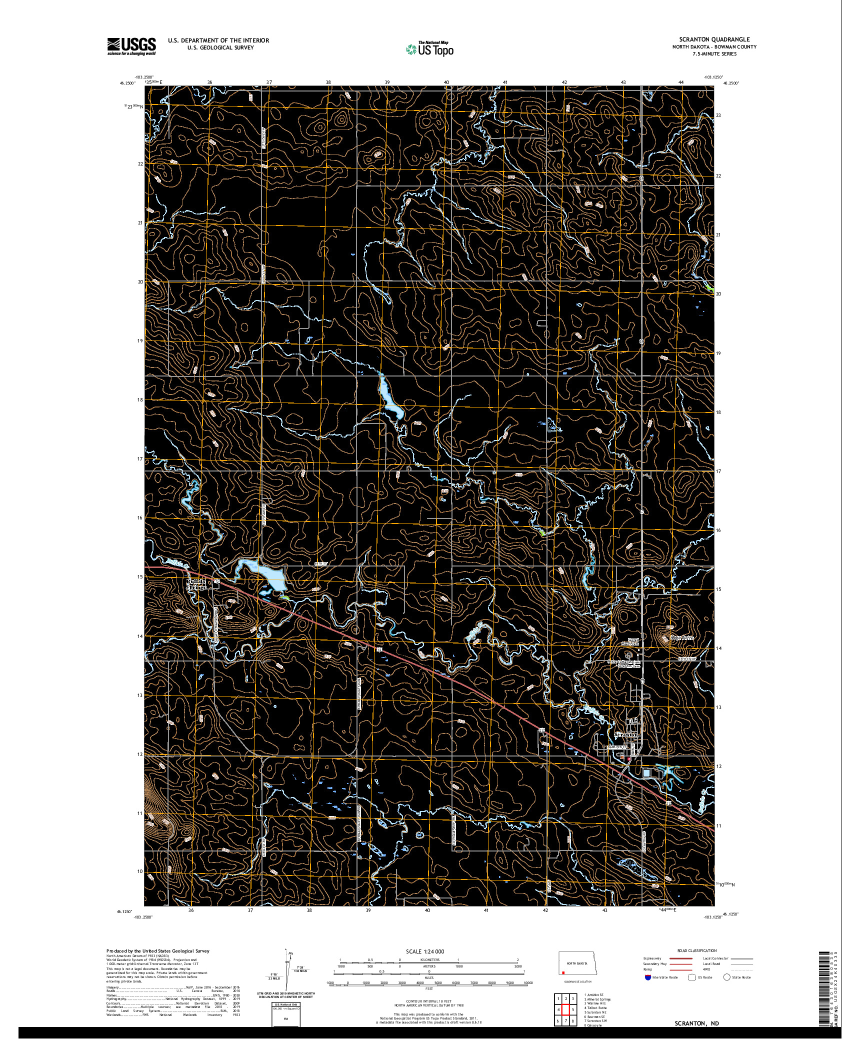 USGS US TOPO 7.5-MINUTE MAP FOR SCRANTON, ND 2020