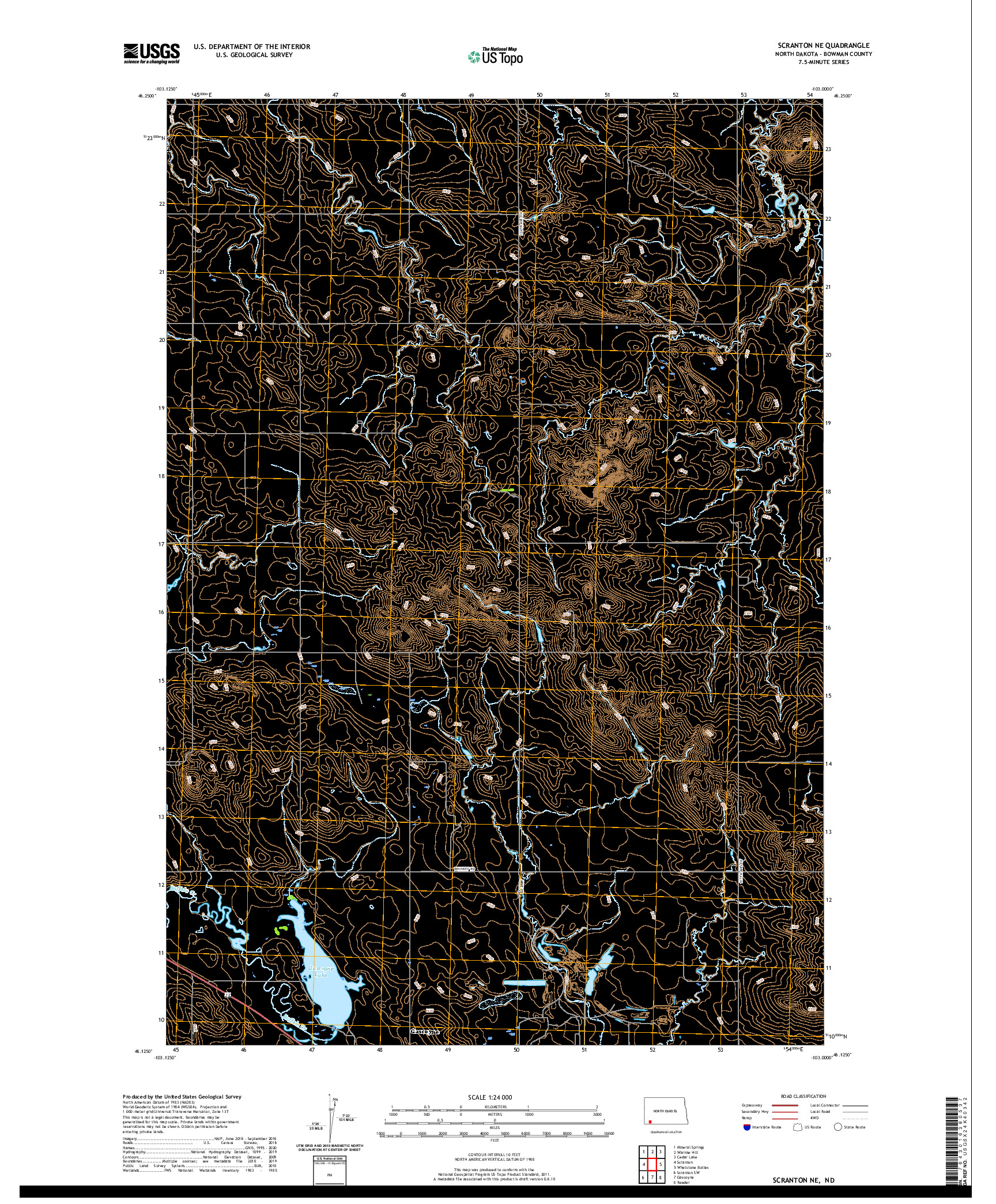USGS US TOPO 7.5-MINUTE MAP FOR SCRANTON NE, ND 2020