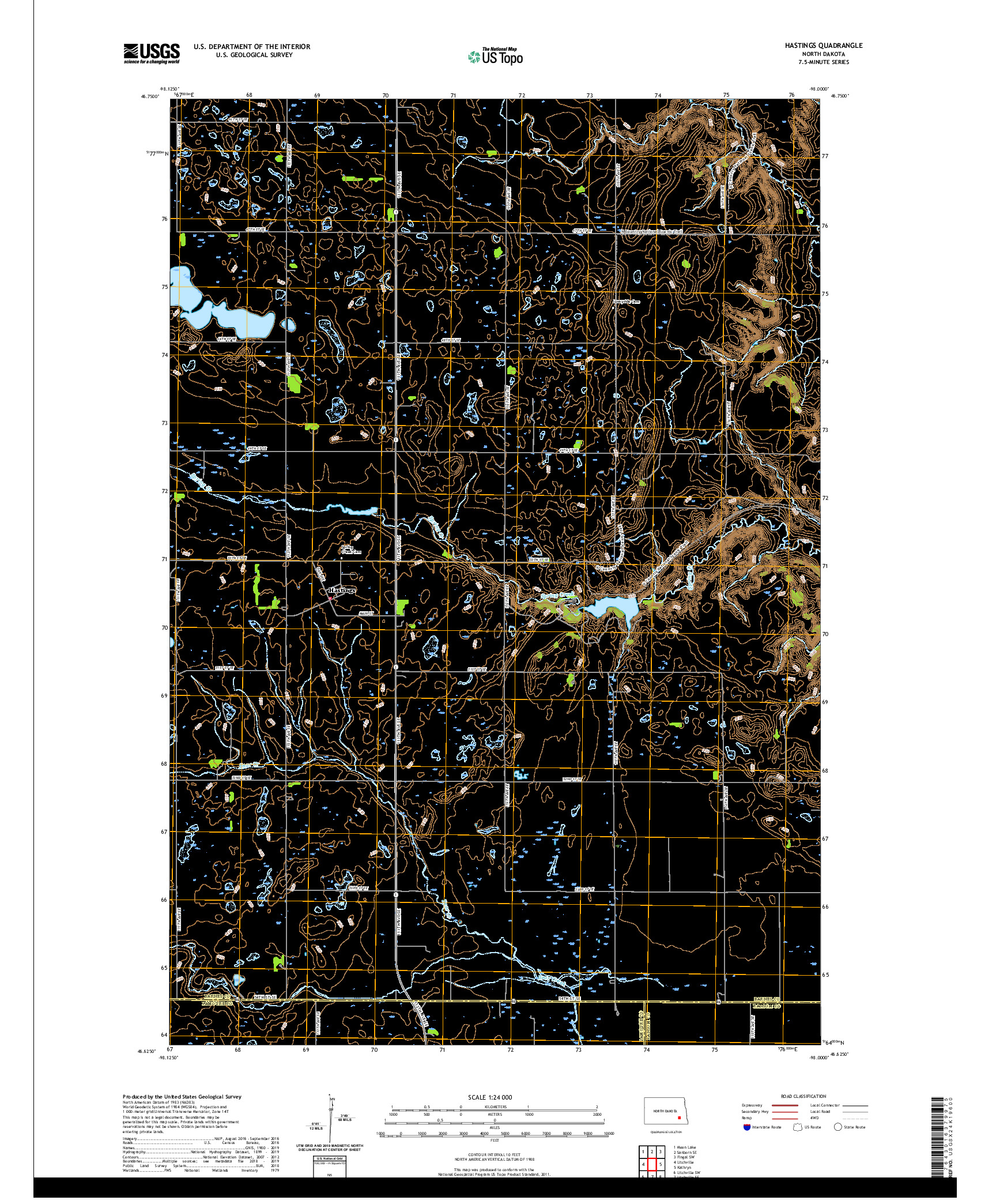 USGS US TOPO 7.5-MINUTE MAP FOR HASTINGS, ND 2020