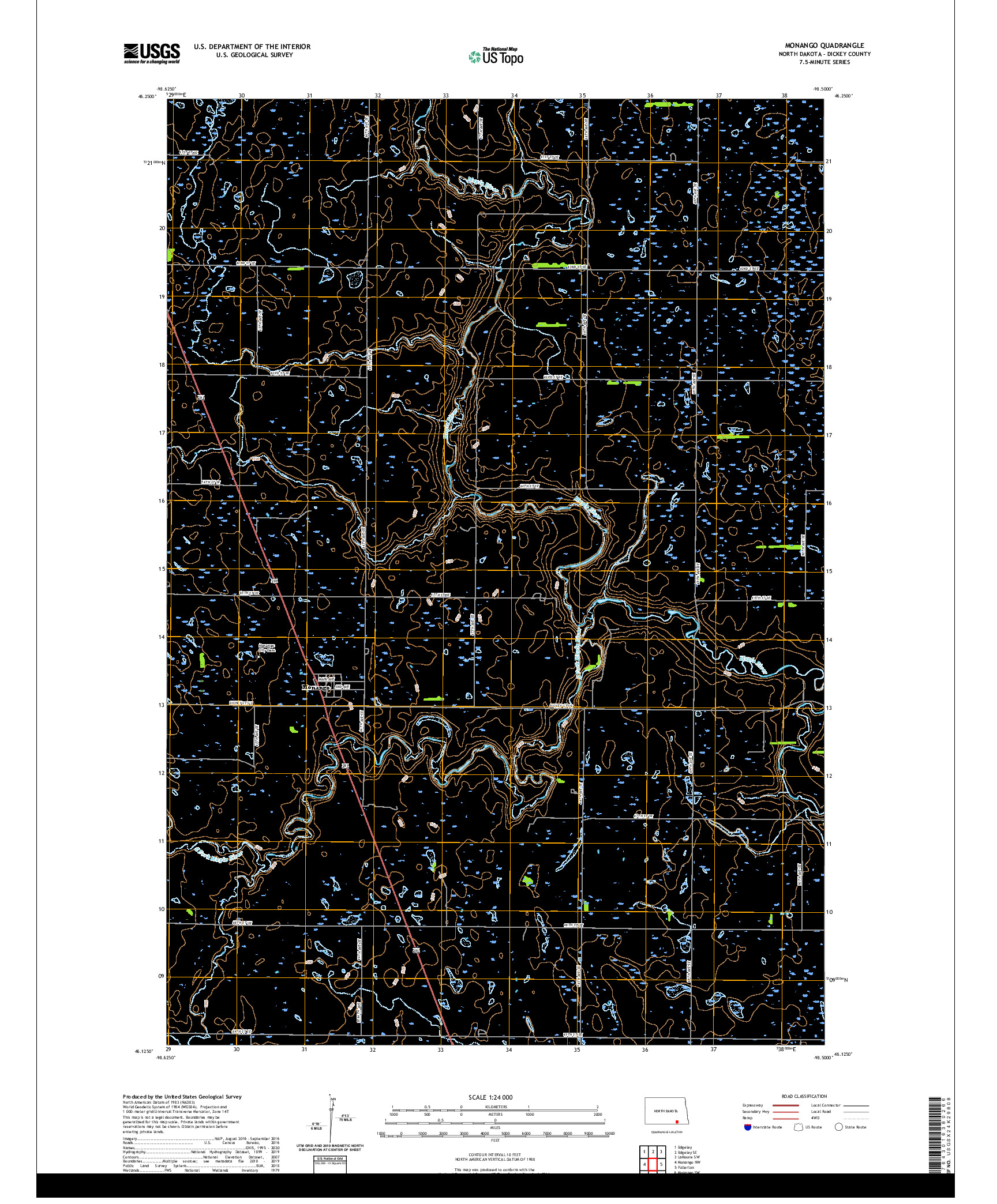 USGS US TOPO 7.5-MINUTE MAP FOR MONANGO, ND 2020