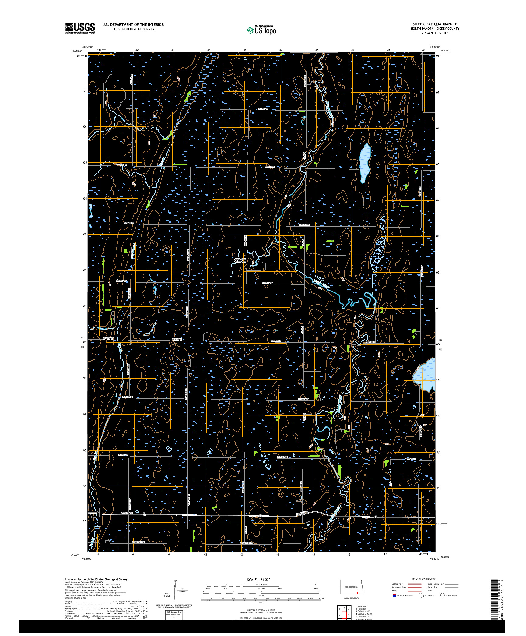 USGS US TOPO 7.5-MINUTE MAP FOR SILVERLEAF, ND 2020