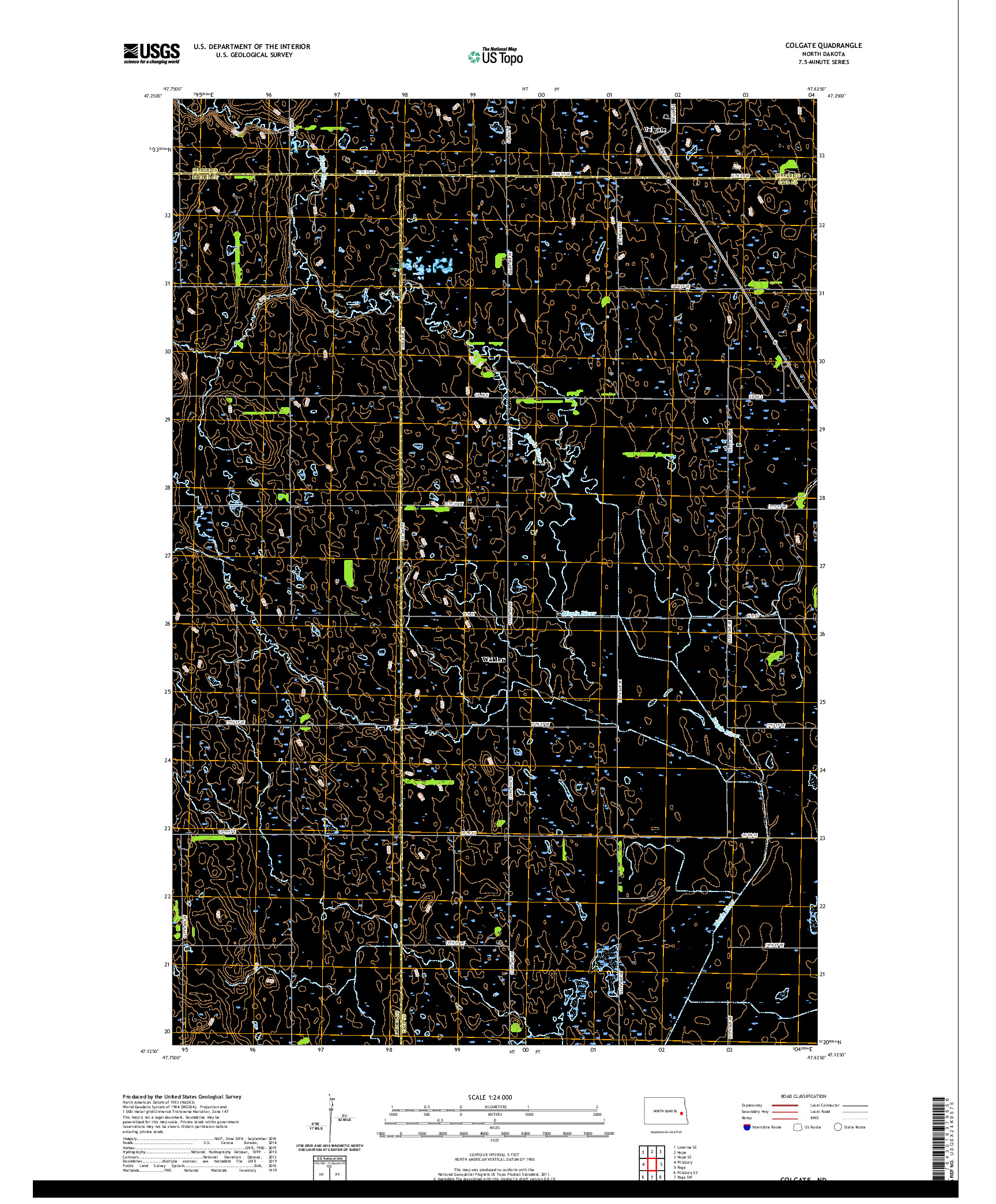 USGS US TOPO 7.5-MINUTE MAP FOR COLGATE, ND 2020