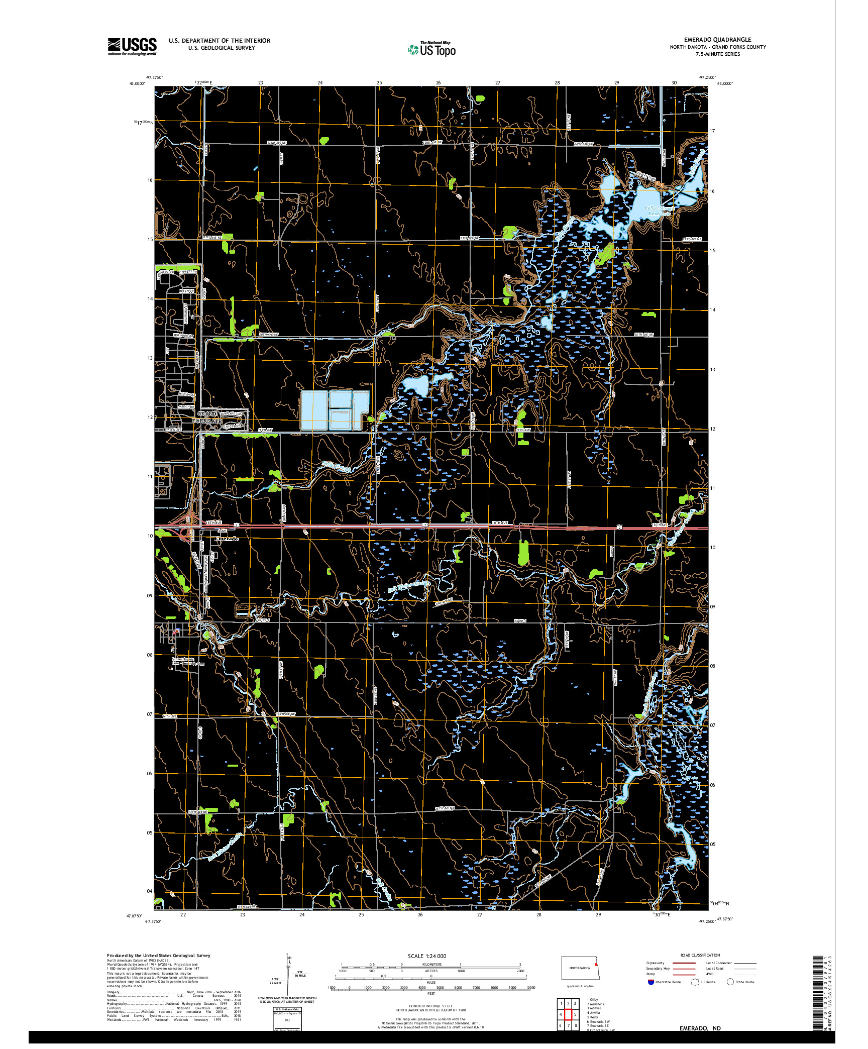 USGS US TOPO 7.5-MINUTE MAP FOR EMERADO, ND 2020
