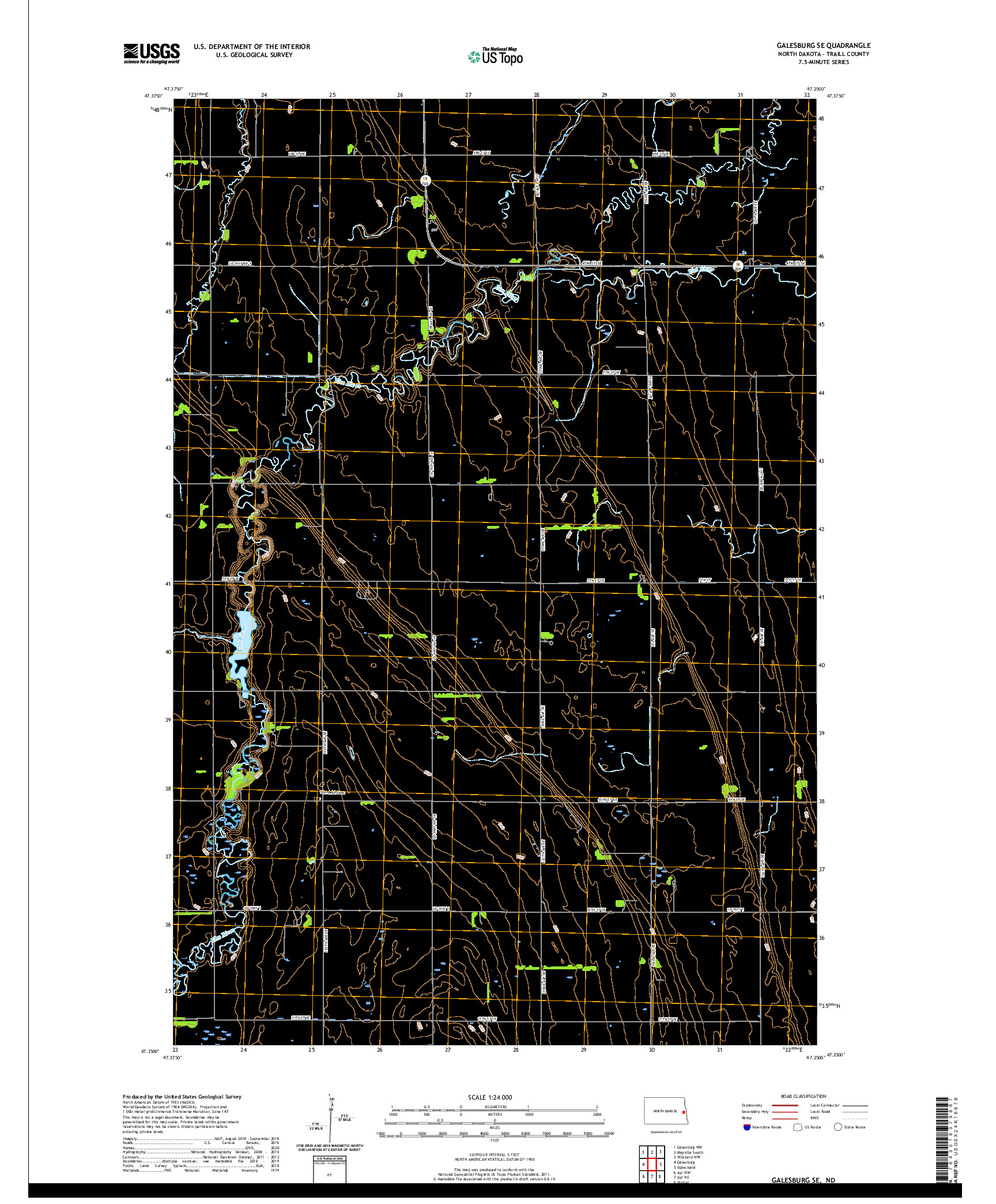 USGS US TOPO 7.5-MINUTE MAP FOR GALESBURG SE, ND 2020